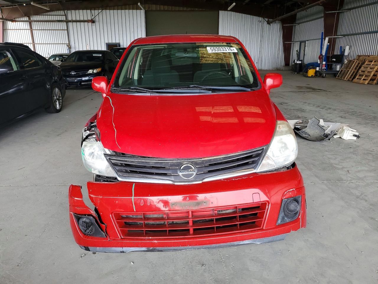2011 Nissan Versa 1.8 S Red vin: 3N1BC1CPXBL500142