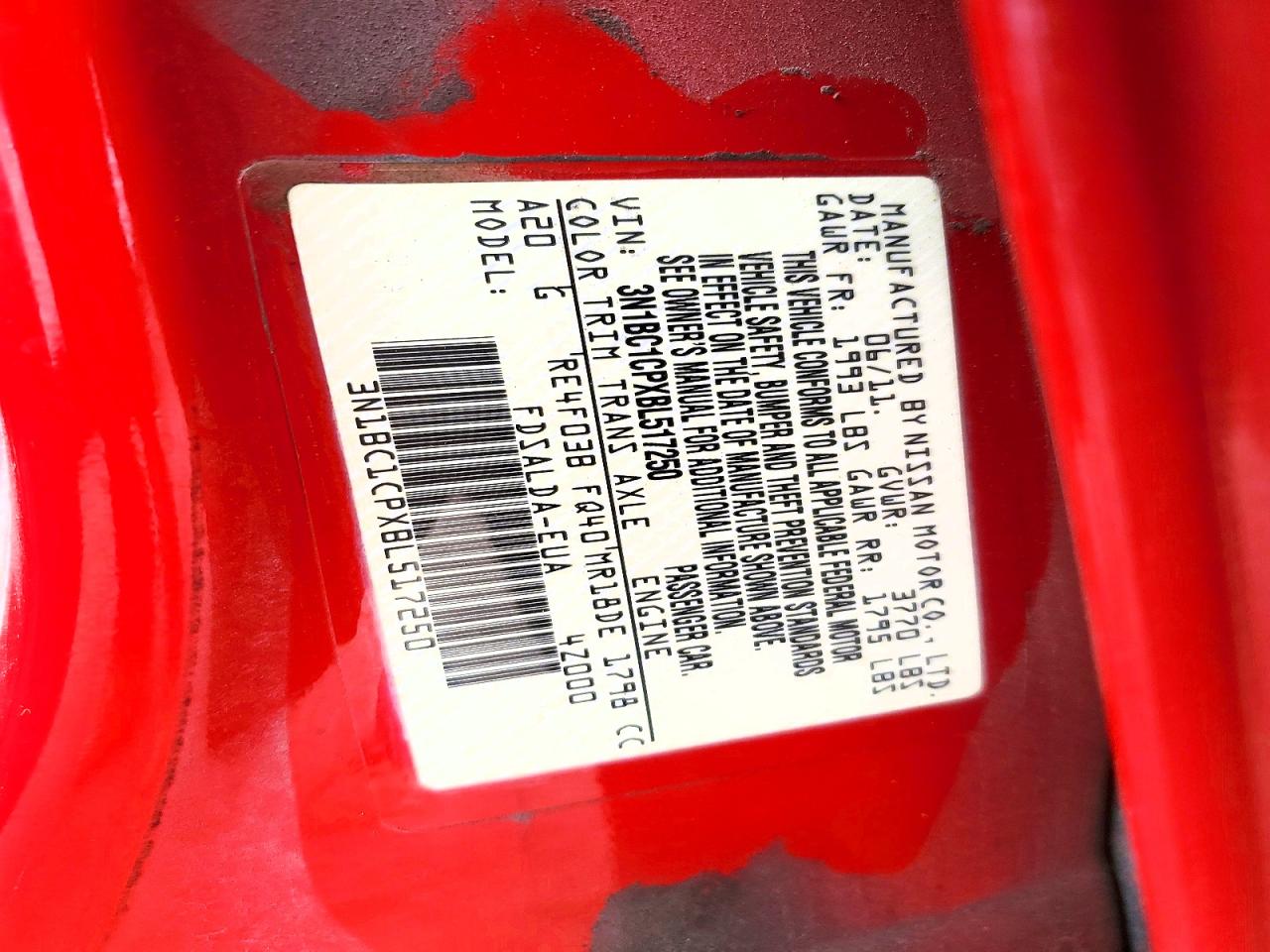 2011 Nissan Versa 1.8 S Red vin: 3N1BC1CPXBL517250