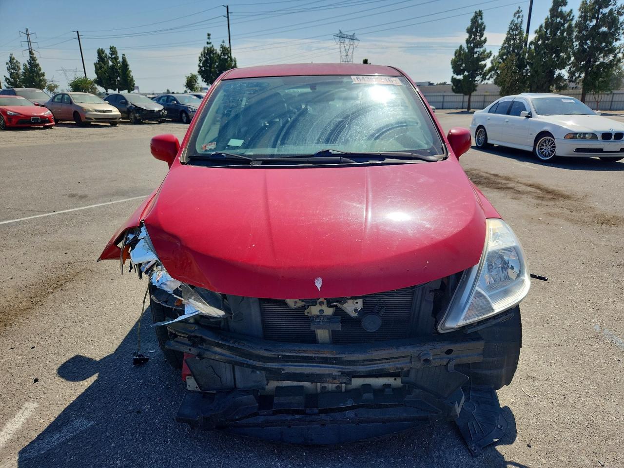 2012 Nissan Versa 1.8 S Red vin: 3N1BC1CPXCK814218