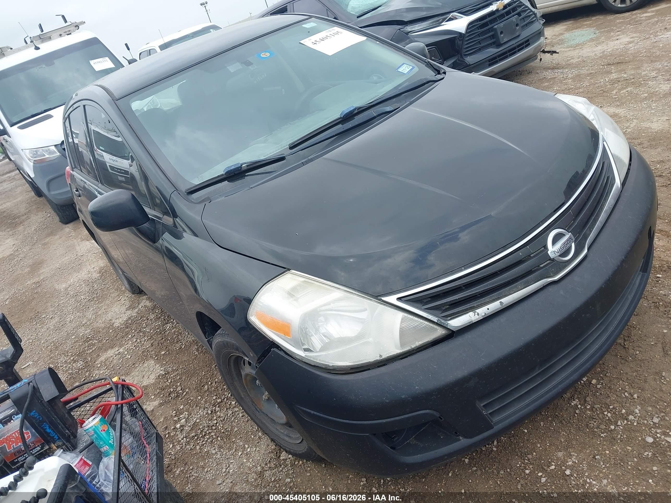 2012 Nissan Versa 1.8 S Black vin: 3N1BC1CPXCL368145