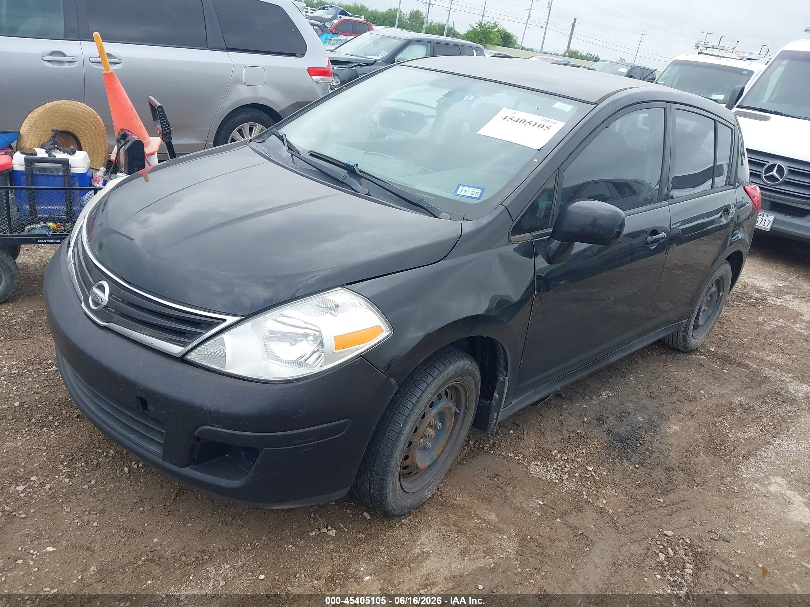 2012 Nissan Versa 1.8 S Black vin: 3N1BC1CPXCL368145