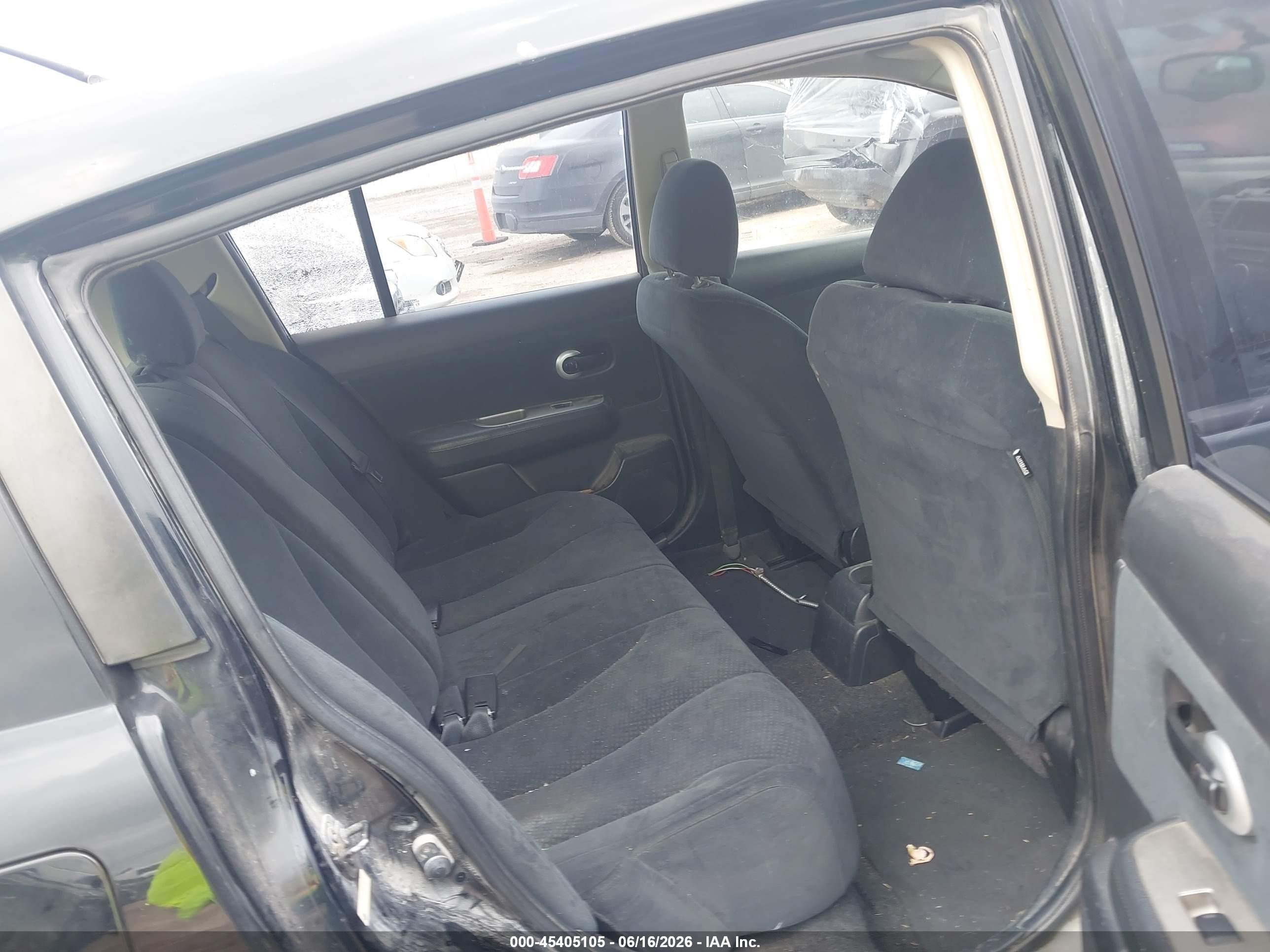 2012 Nissan Versa 1.8 S Black vin: 3N1BC1CPXCL368145