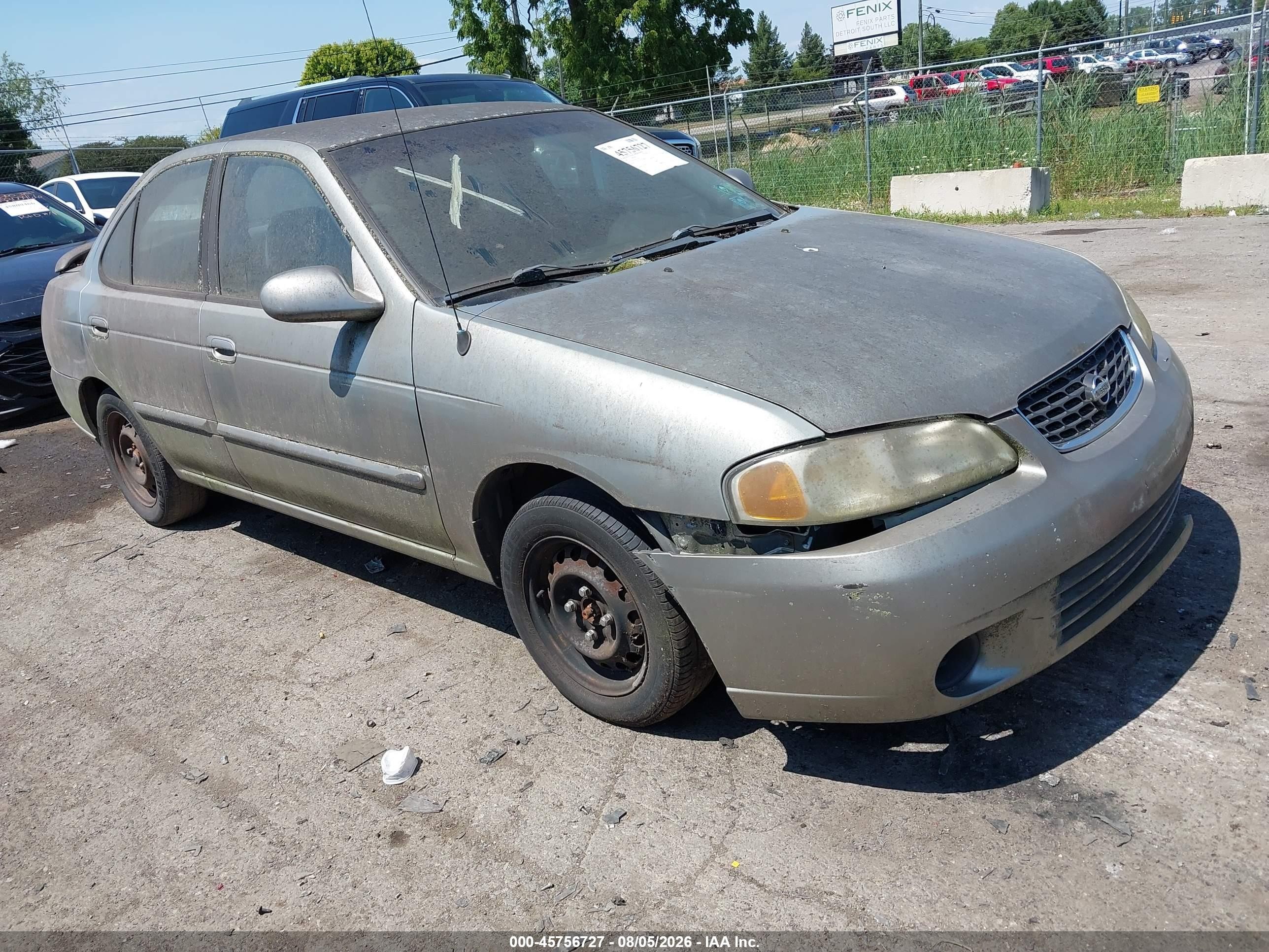 2002 Nissan Sentra Gxe Champagne vin: 3N1CB51A62L553594