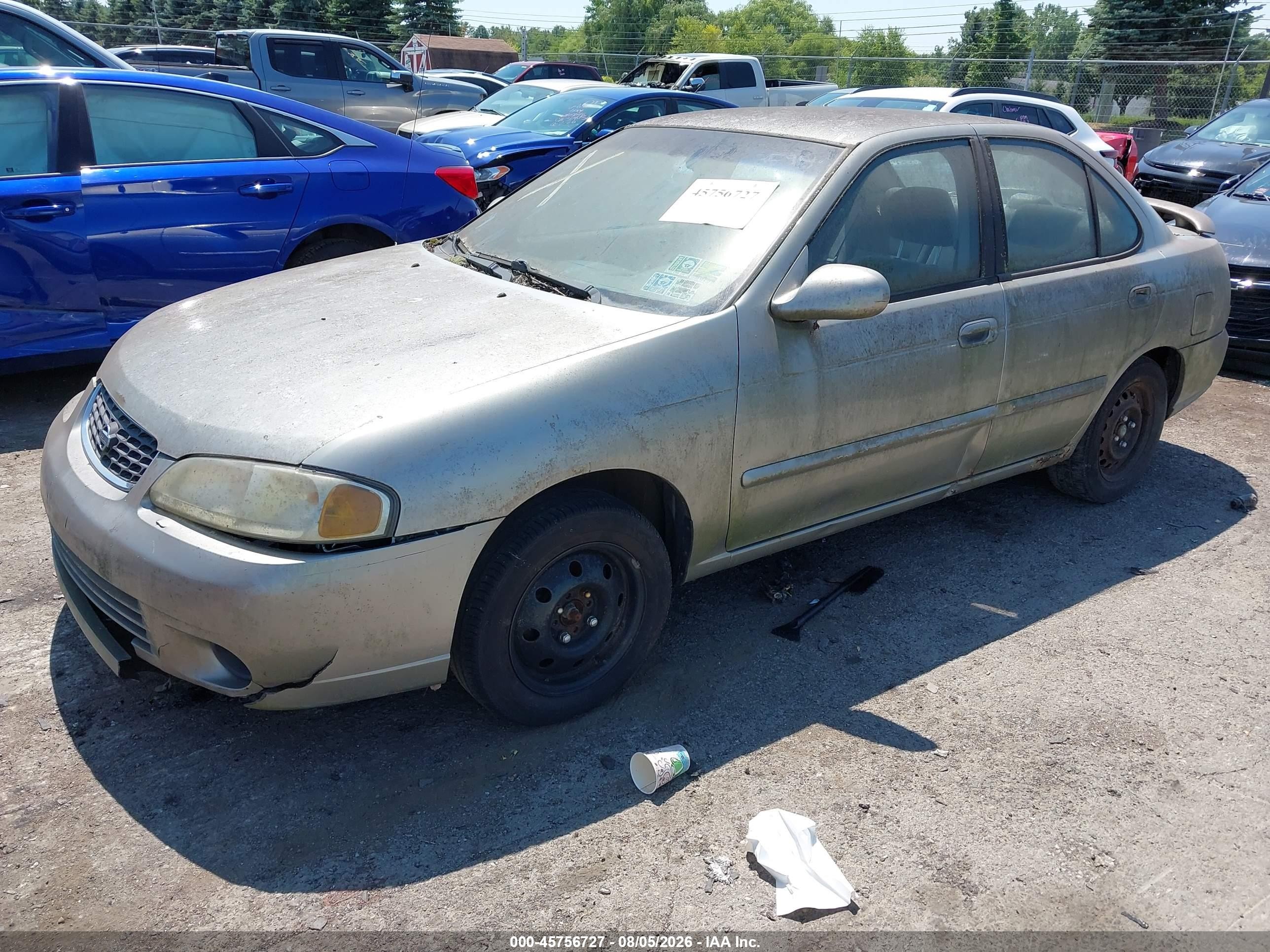2002 Nissan Sentra Gxe Champagne vin: 3N1CB51A62L553594