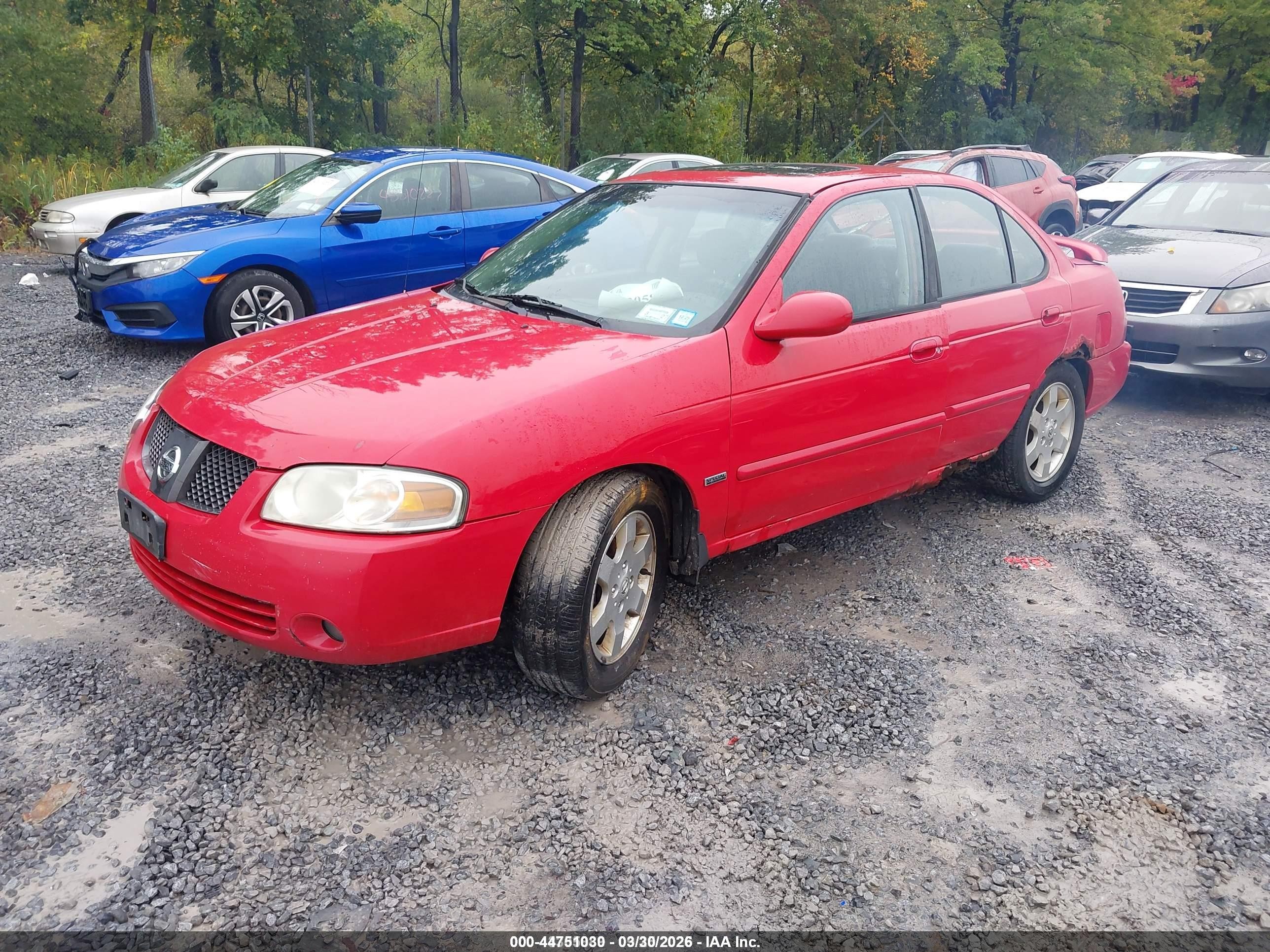2005 Nissan Sentra 1.8s Red vin: 3N1CB51A65L515867