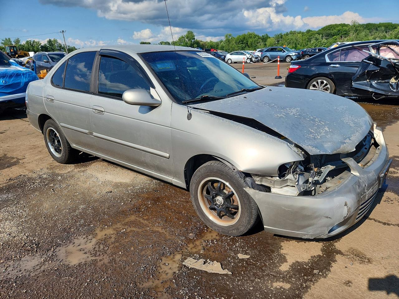 2001 Nissan Sentra Xe Silver vin: 3N1CB51D01L499136