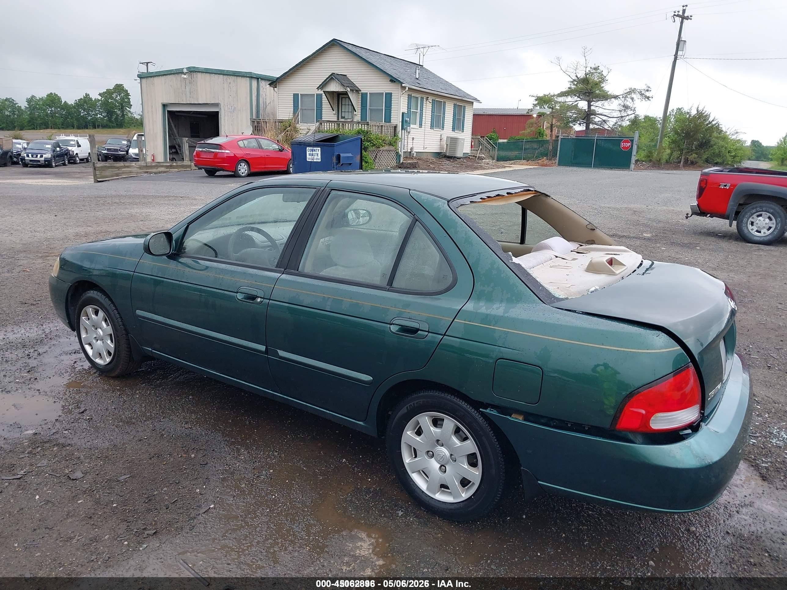 2001 Nissan Sentra Gxe Green vin: 3N1CB51D01L516789