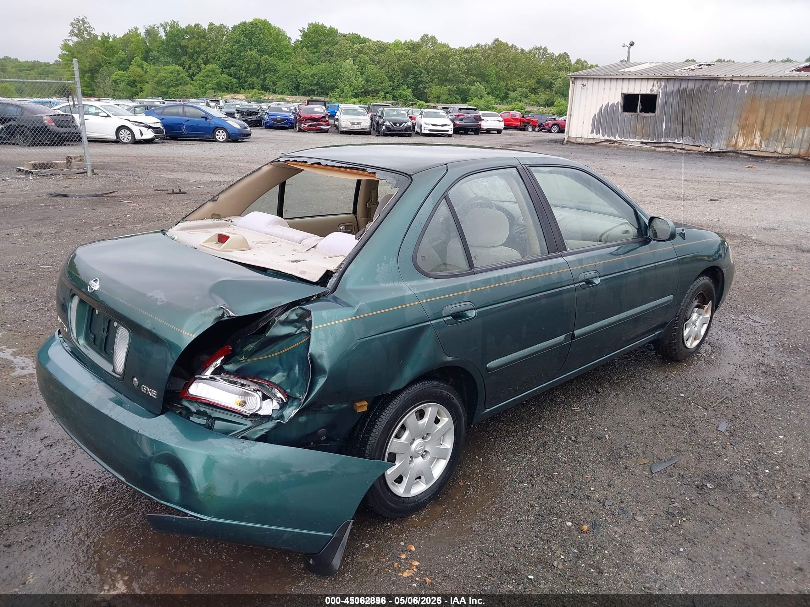 2001 Nissan Sentra Gxe Green vin: 3N1CB51D01L516789