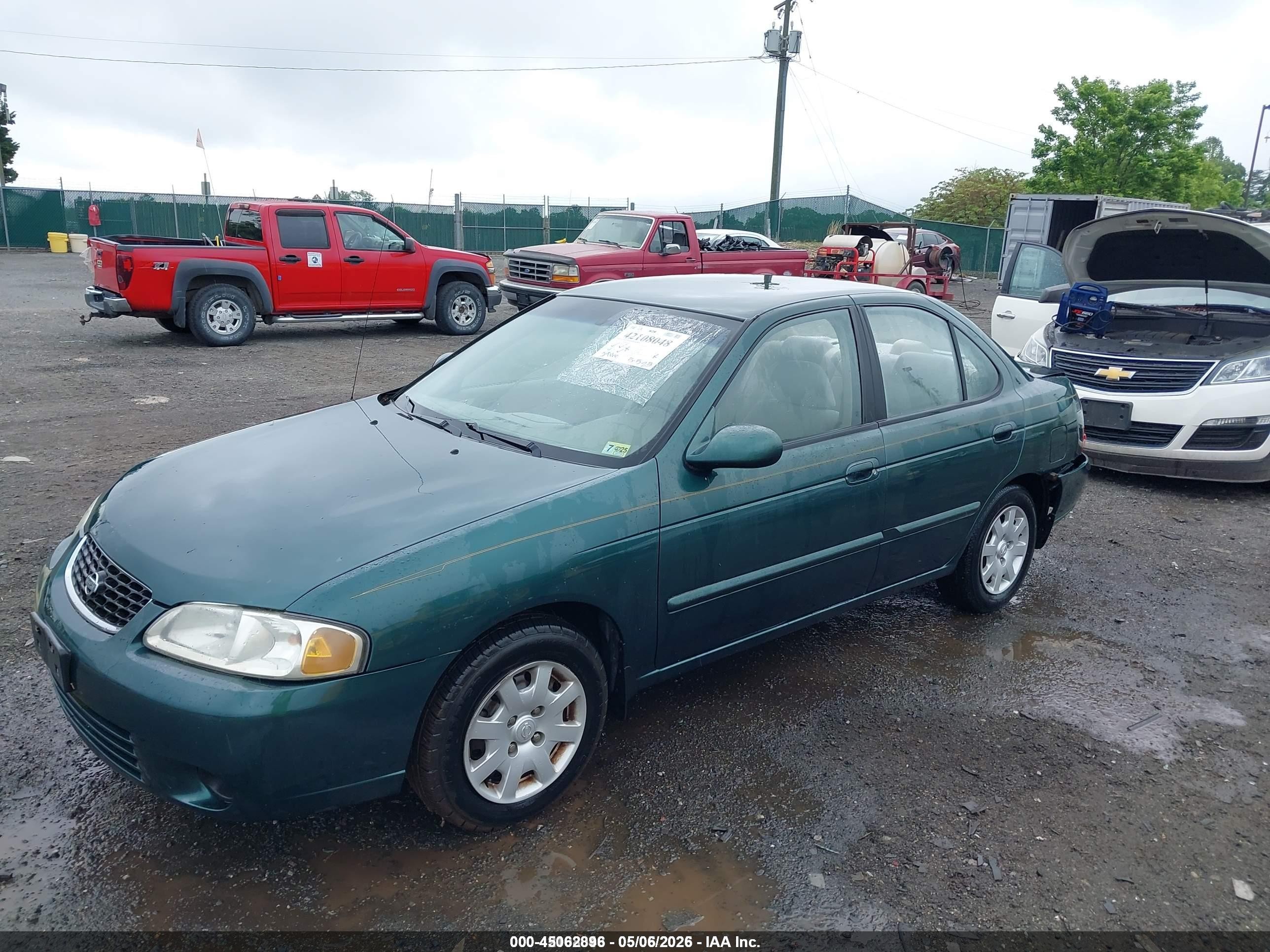 2001 Nissan Sentra Gxe Green vin: 3N1CB51D01L516789