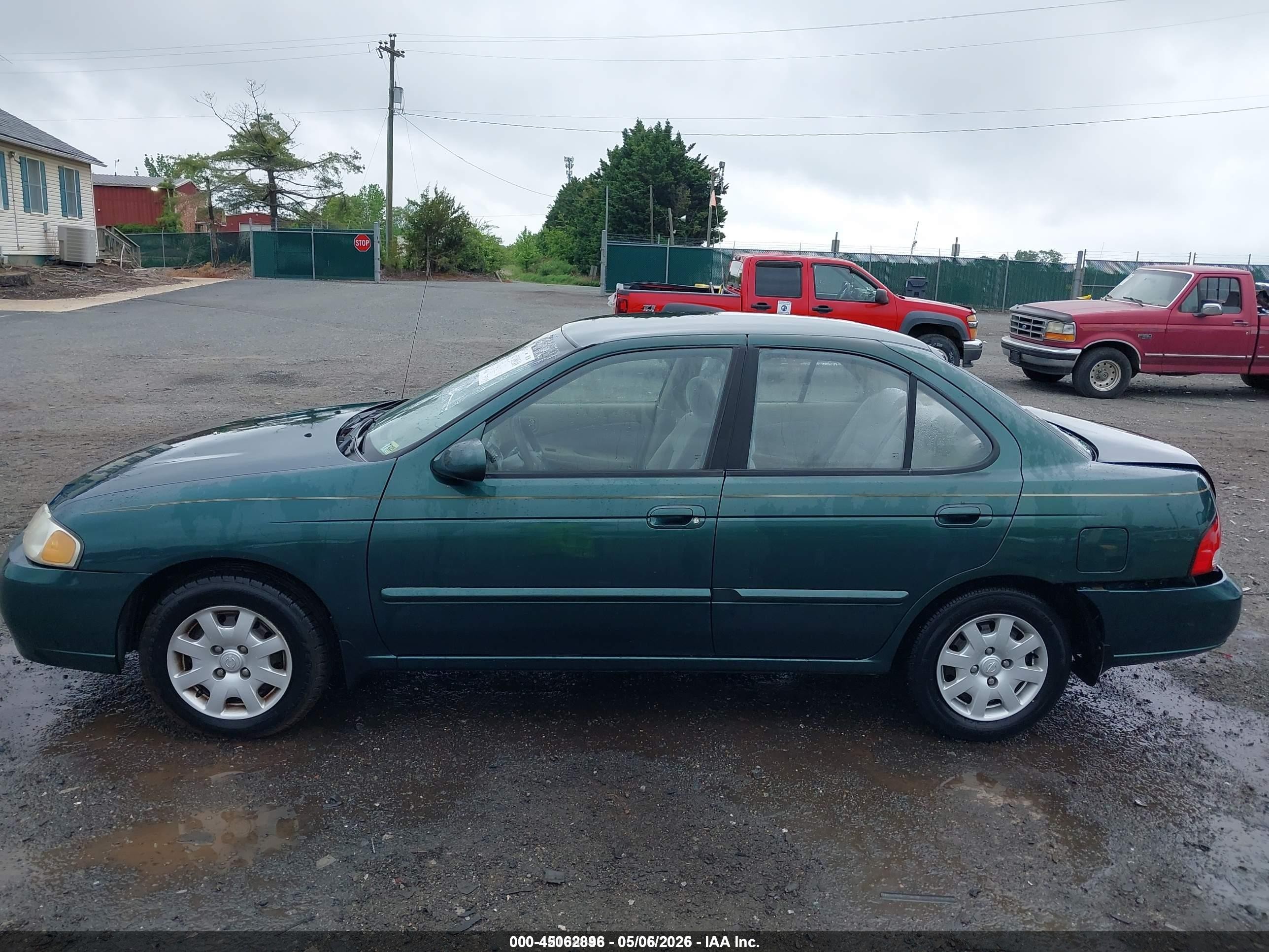 2001 Nissan Sentra Gxe Green vin: 3N1CB51D01L516789