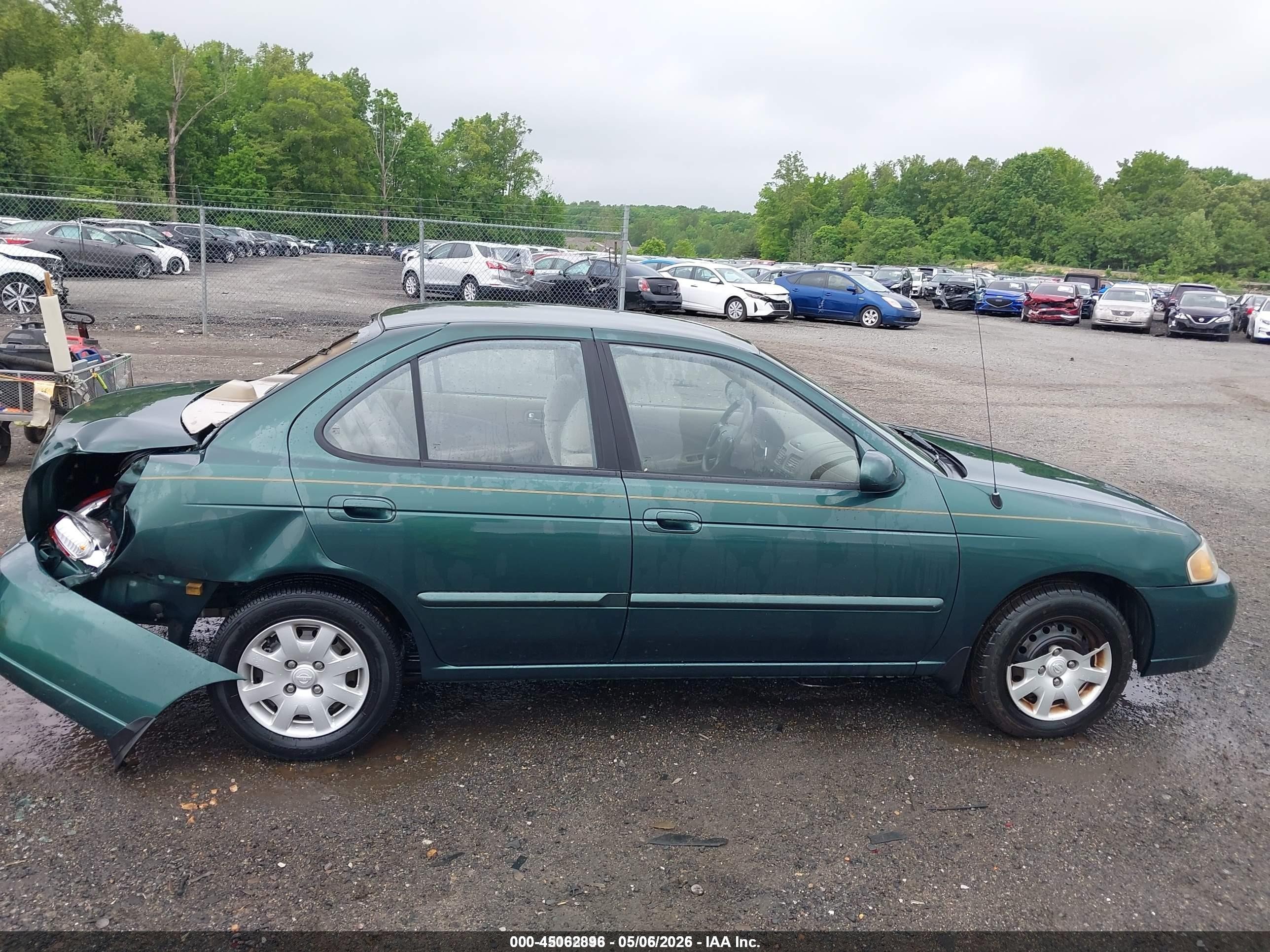 2001 Nissan Sentra Gxe Green vin: 3N1CB51D01L516789