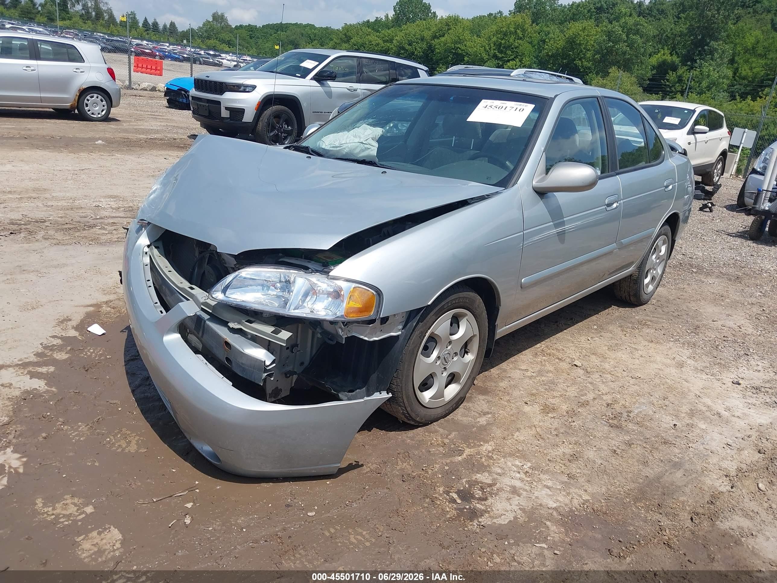 2003 Nissan Sentra Gxe Silver vin: 3N1CB51D03L813774