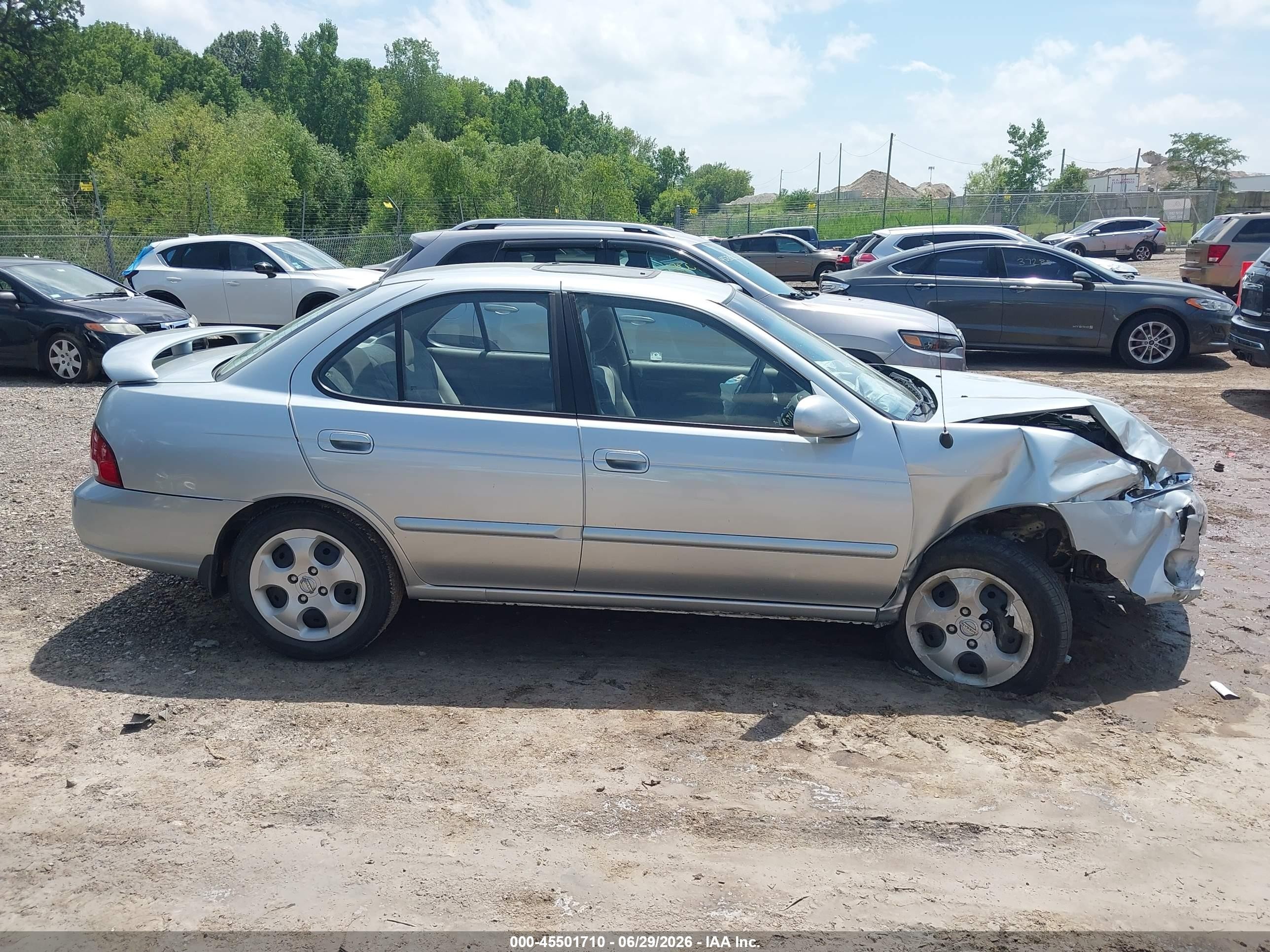 2003 Nissan Sentra Gxe Silver vin: 3N1CB51D03L813774
