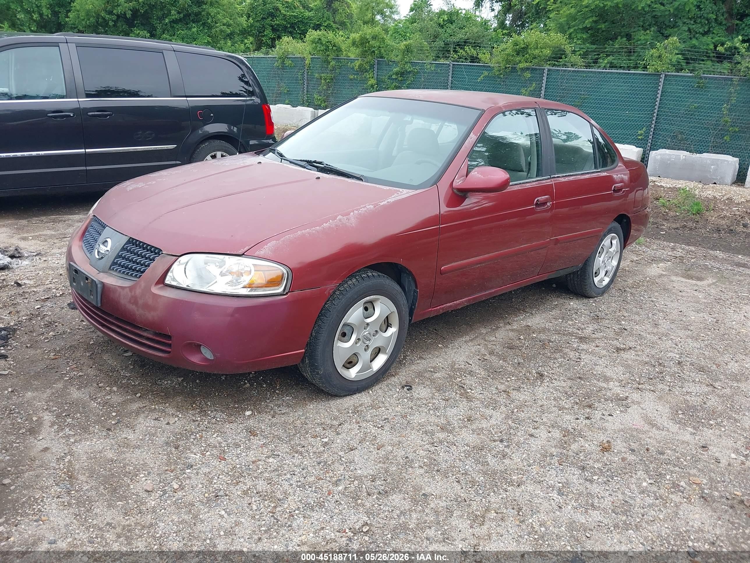2004 Nissan Sentra 1.8s Бордовый vin: 3N1CB51D04L856822