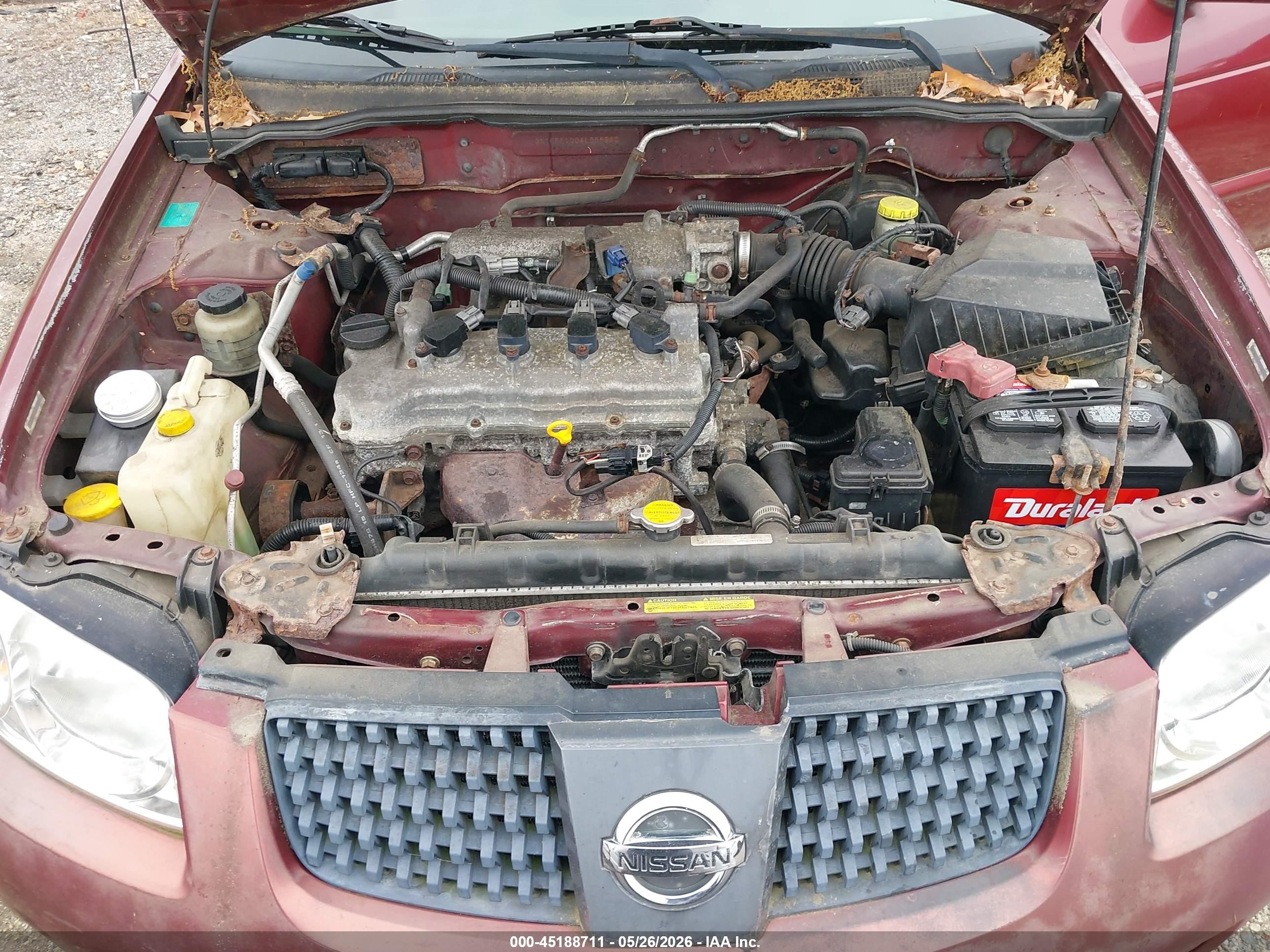 2004 Nissan Sentra 1.8s Бордовый vin: 3N1CB51D04L856822