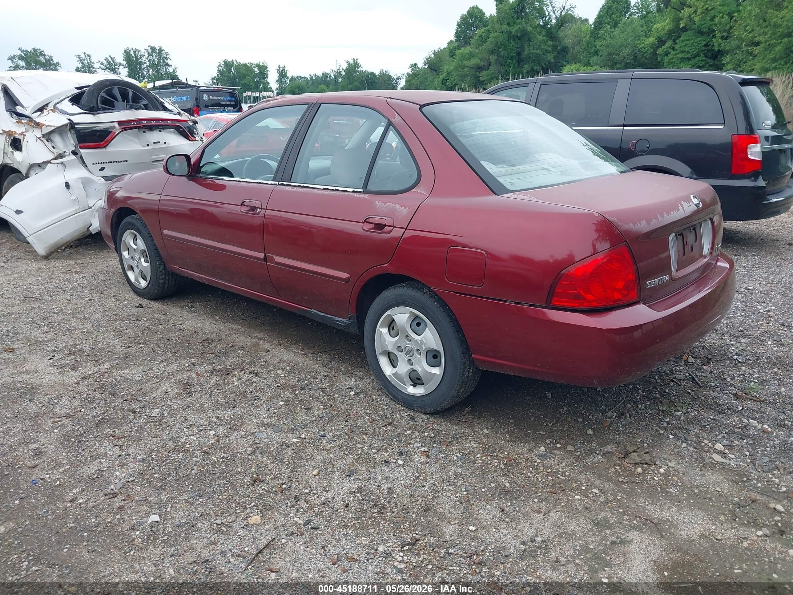 2004 Nissan Sentra 1.8s Бордовый vin: 3N1CB51D04L856822