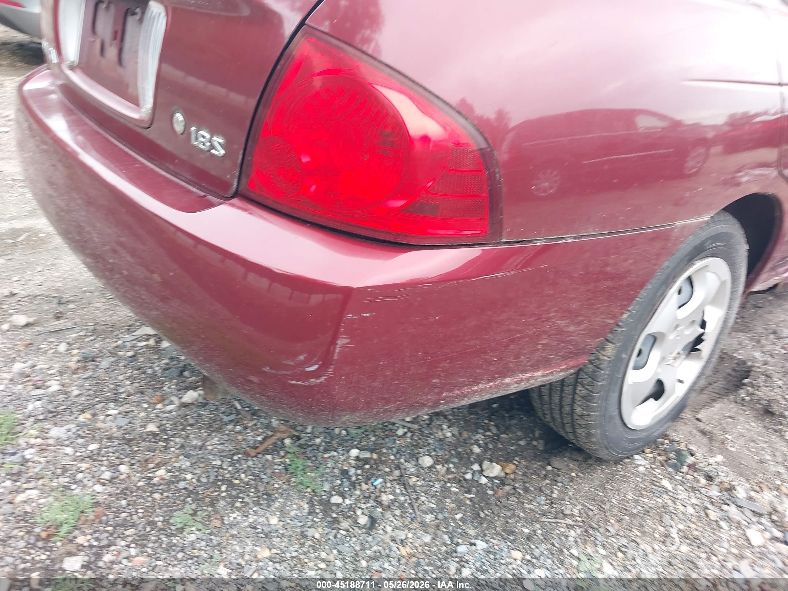 2004 Nissan Sentra 1.8s Бордовый vin: 3N1CB51D04L856822