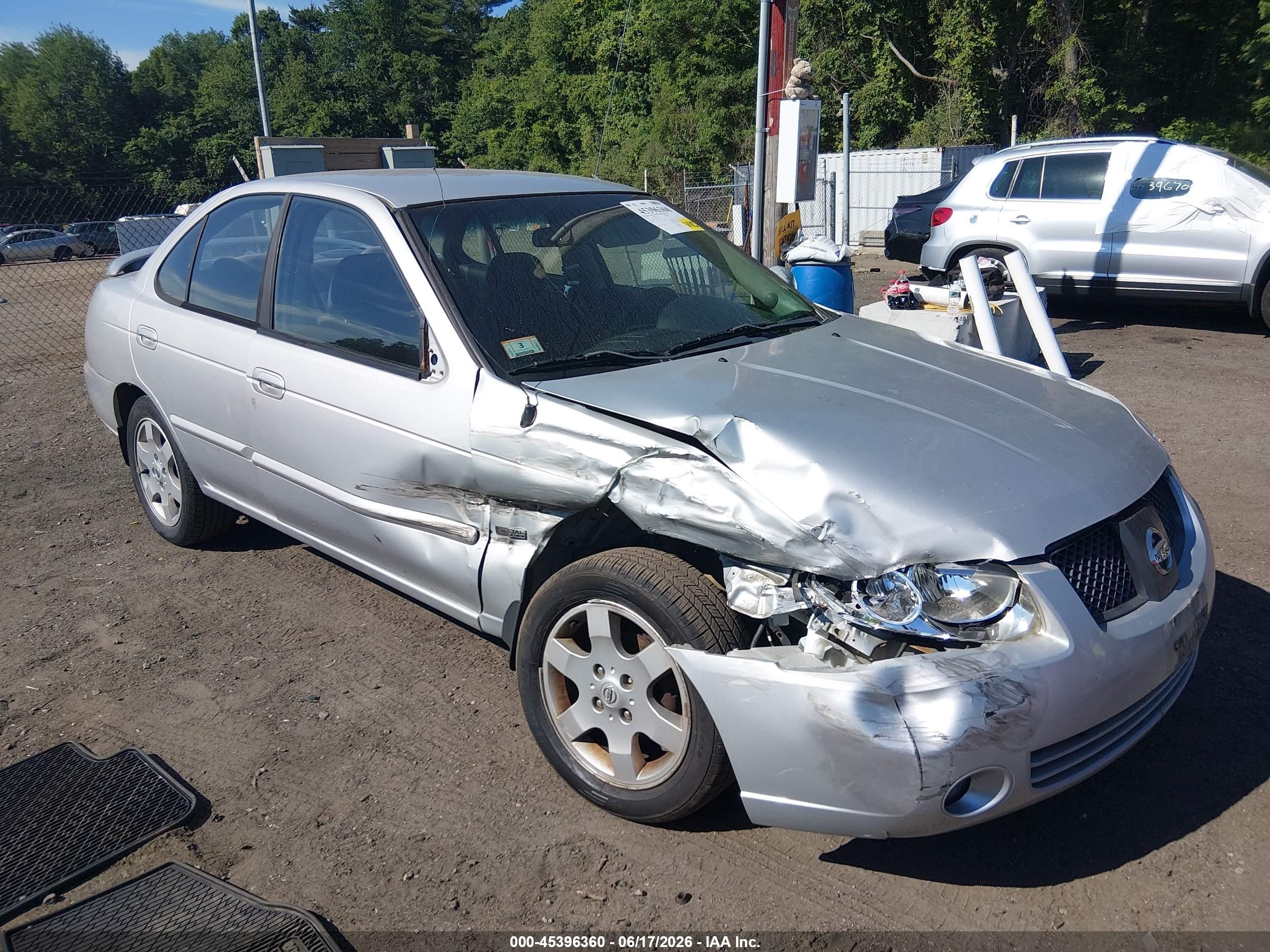 2006 Nissan Sentra 1.8s Silver vin: 3N1CB51D06L543353