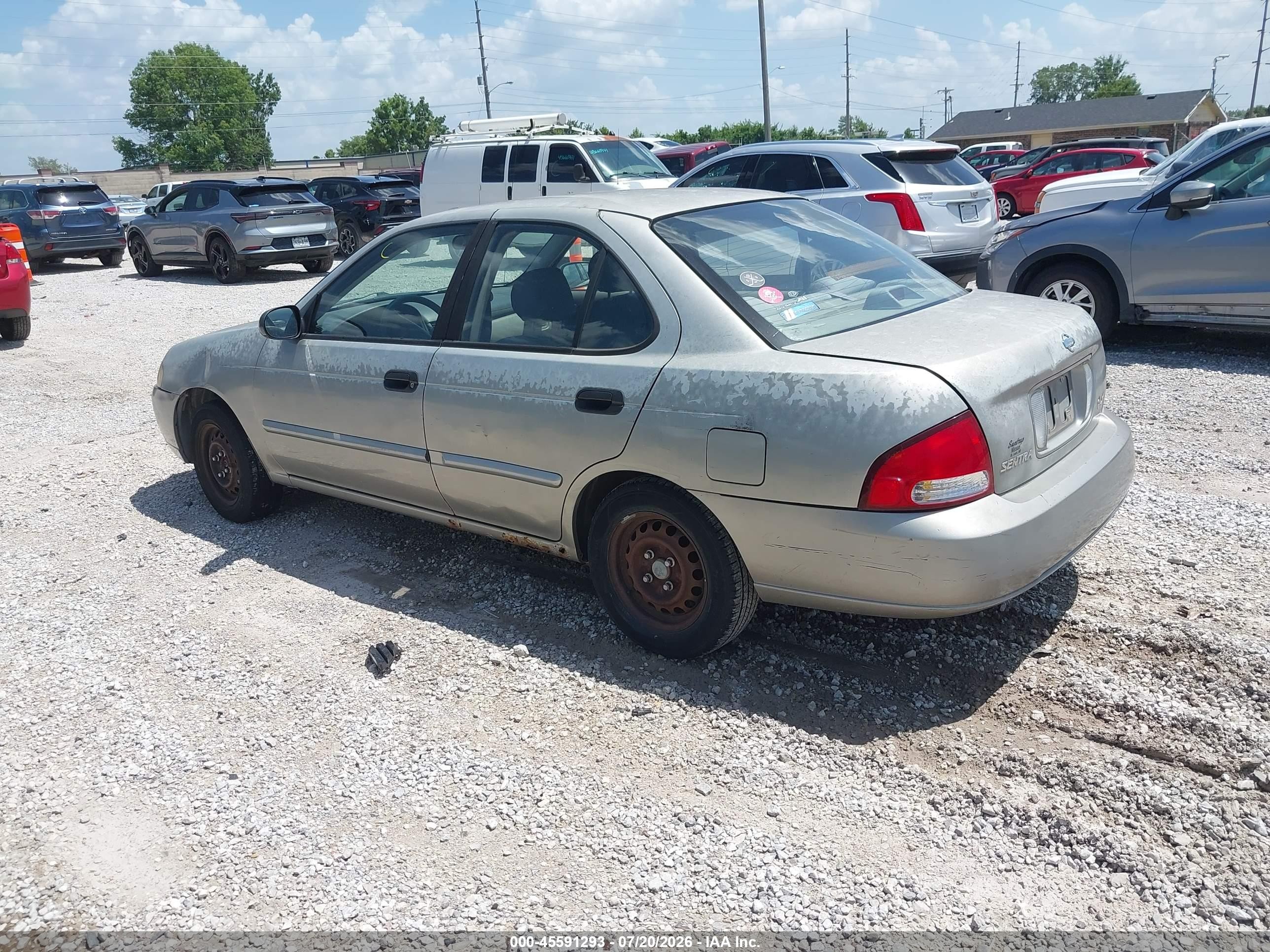 2002 Nissan Sentra Xe Beige vin: 3N1CB51D12L610083