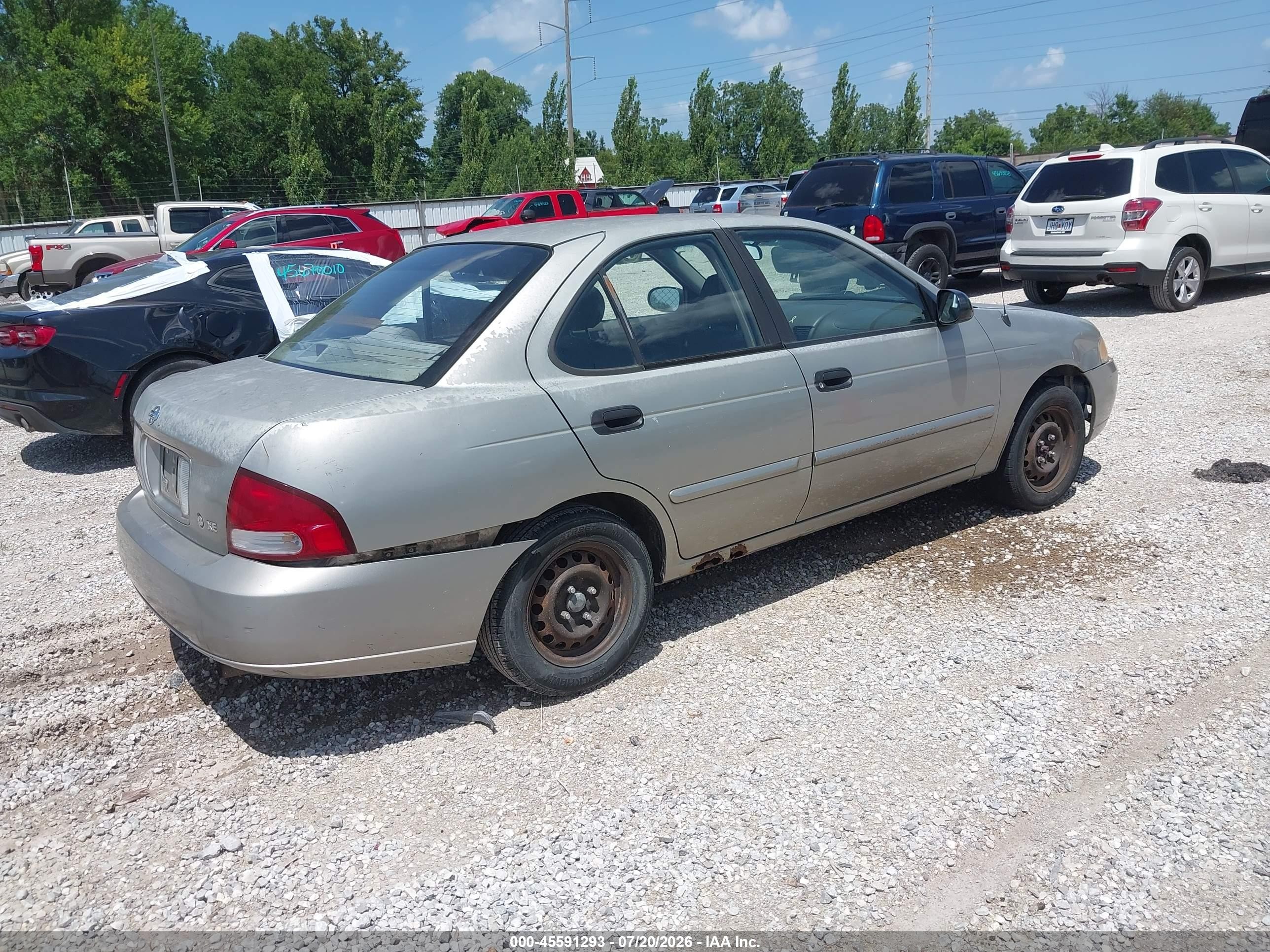 2002 Nissan Sentra Xe Beige vin: 3N1CB51D12L610083