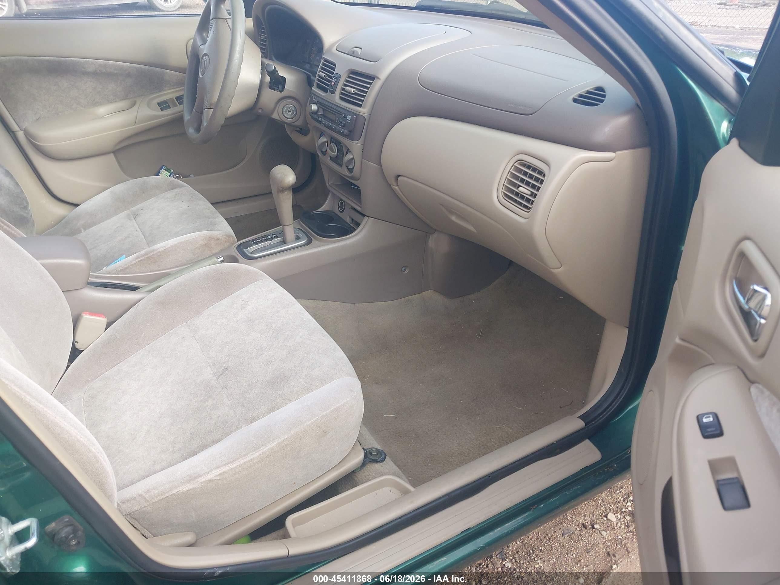 2002 Nissan Sentra Gxe Green vin: 3N1CB51D12L622802