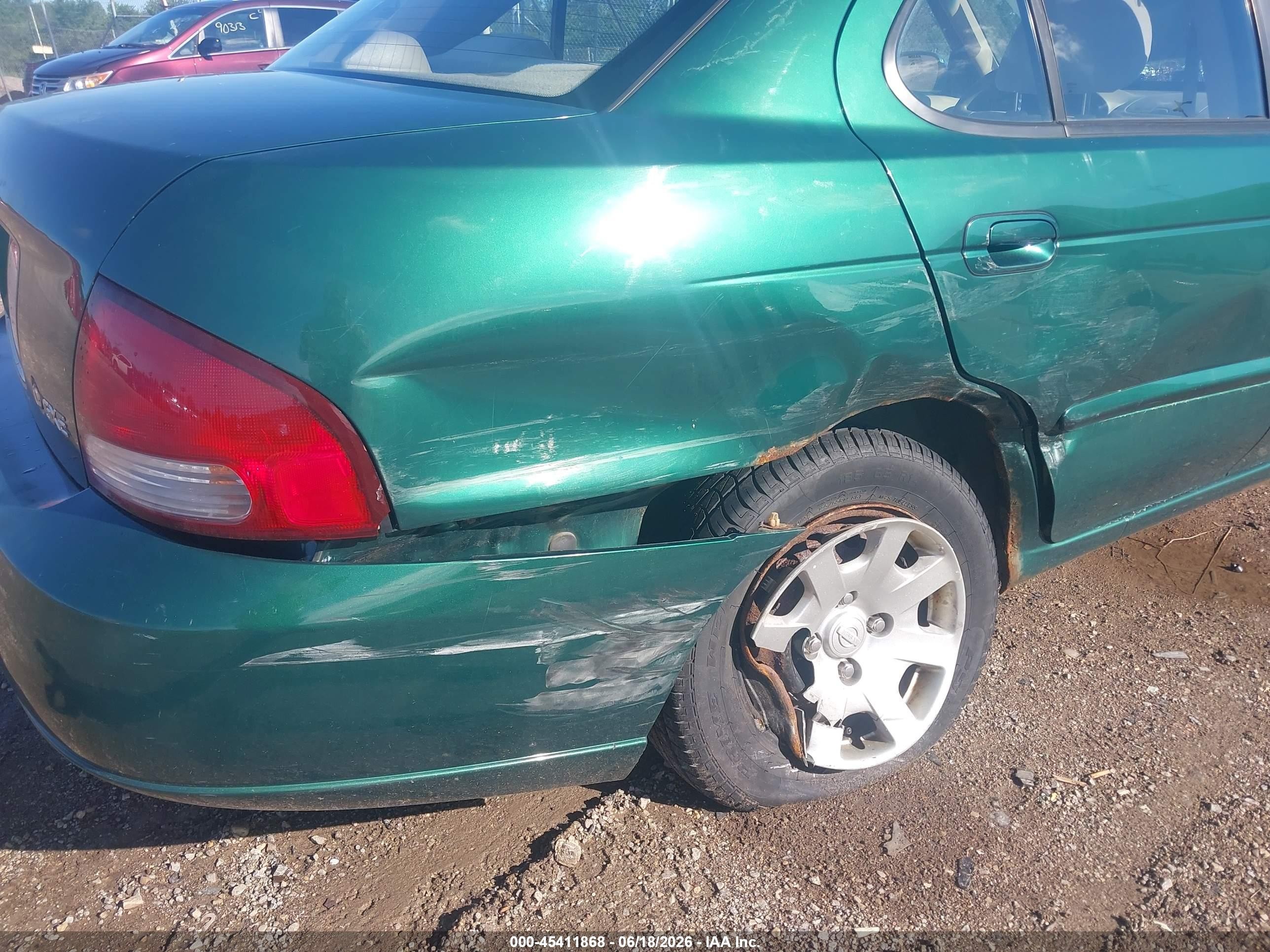 2002 Nissan Sentra Gxe Green vin: 3N1CB51D12L622802