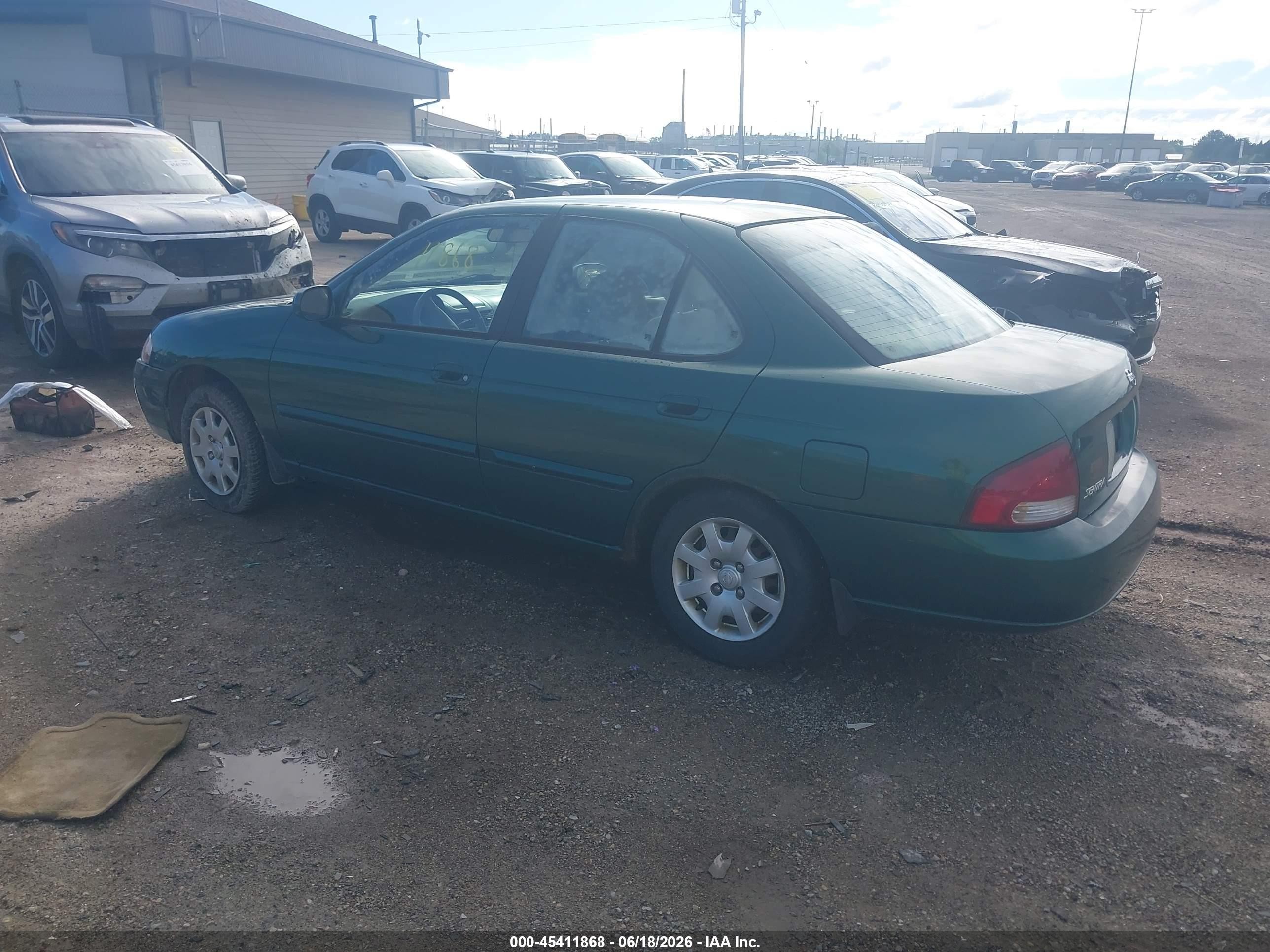 2002 Nissan Sentra Gxe Green vin: 3N1CB51D12L622802