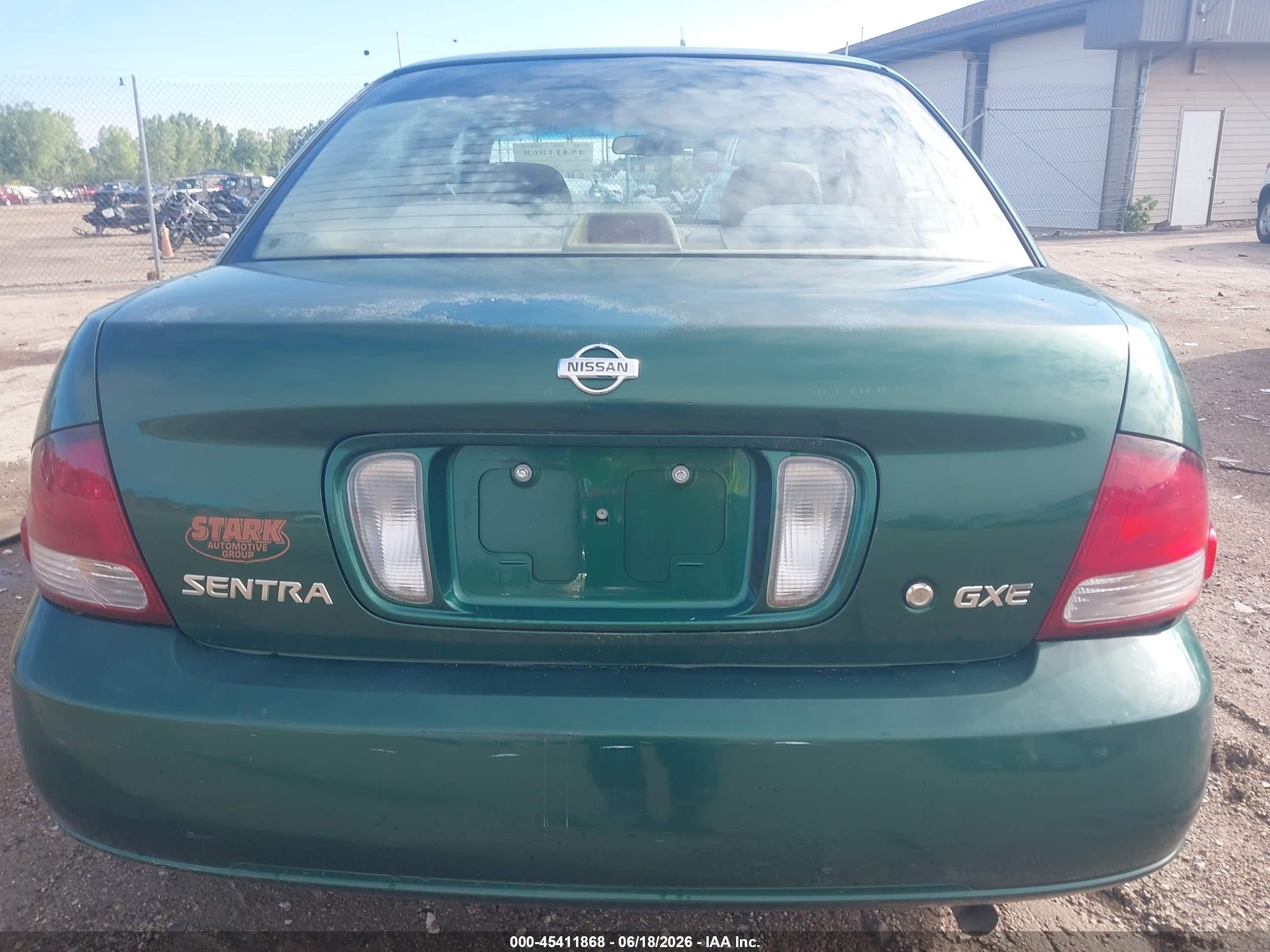2002 Nissan Sentra Gxe Green vin: 3N1CB51D12L622802