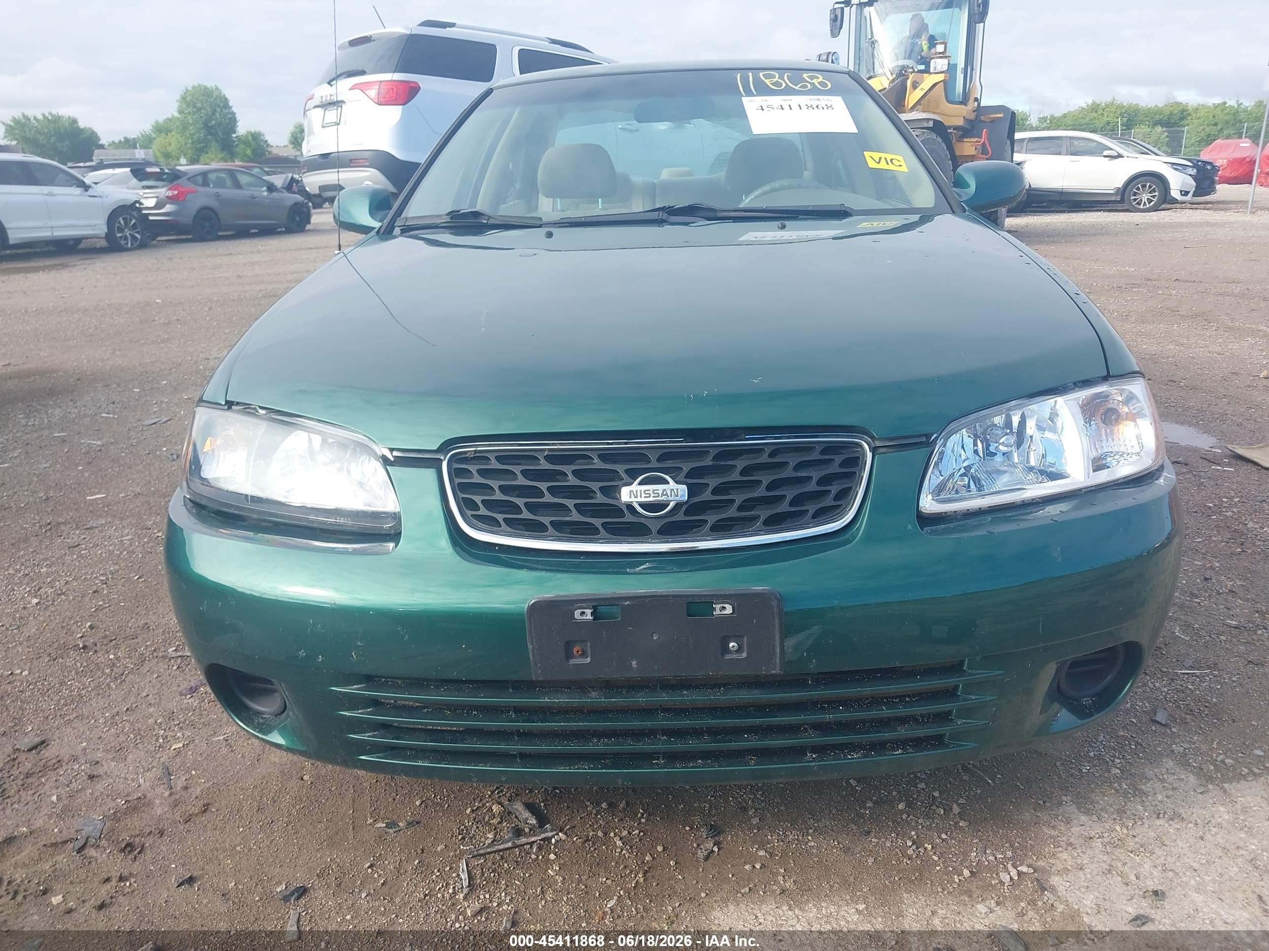2002 Nissan Sentra Gxe Green vin: 3N1CB51D12L622802