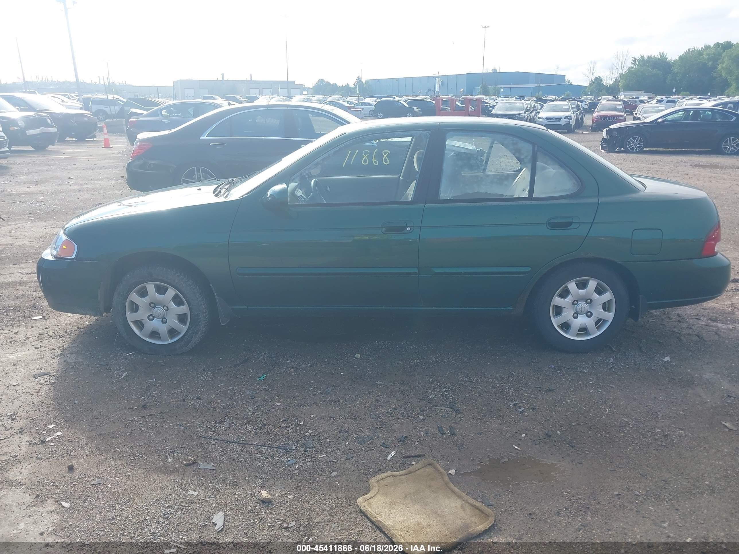 2002 Nissan Sentra Gxe Green vin: 3N1CB51D12L622802