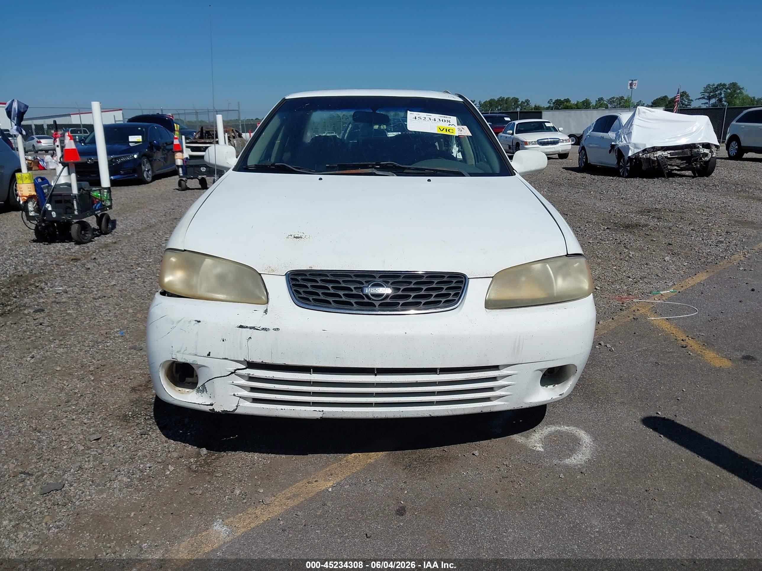 2002 Nissan Sentra Gxe White vin: 3N1CB51D12L635291