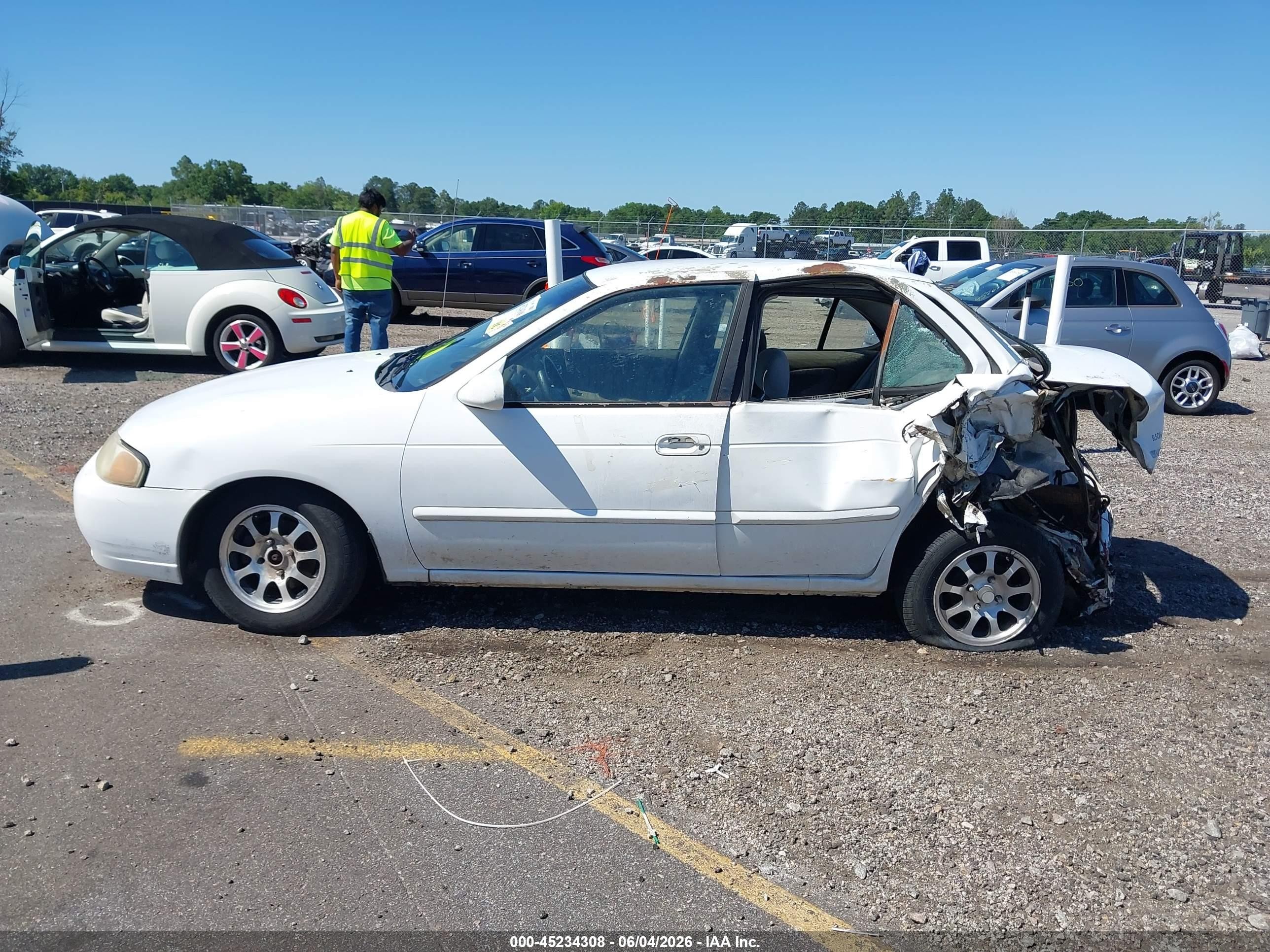 2002 Nissan Sentra Gxe White vin: 3N1CB51D12L635291