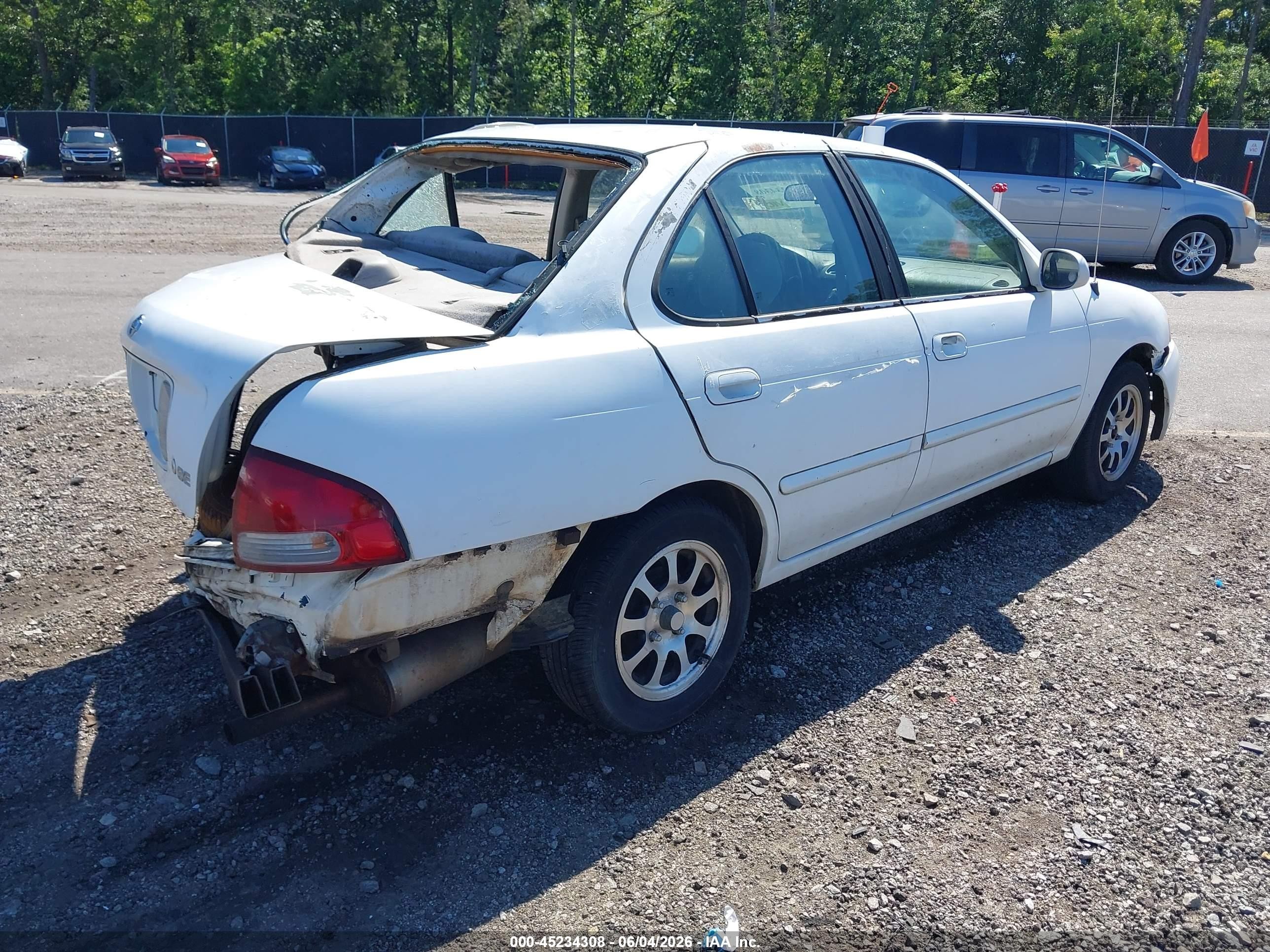 2002 Nissan Sentra Gxe White vin: 3N1CB51D12L635291