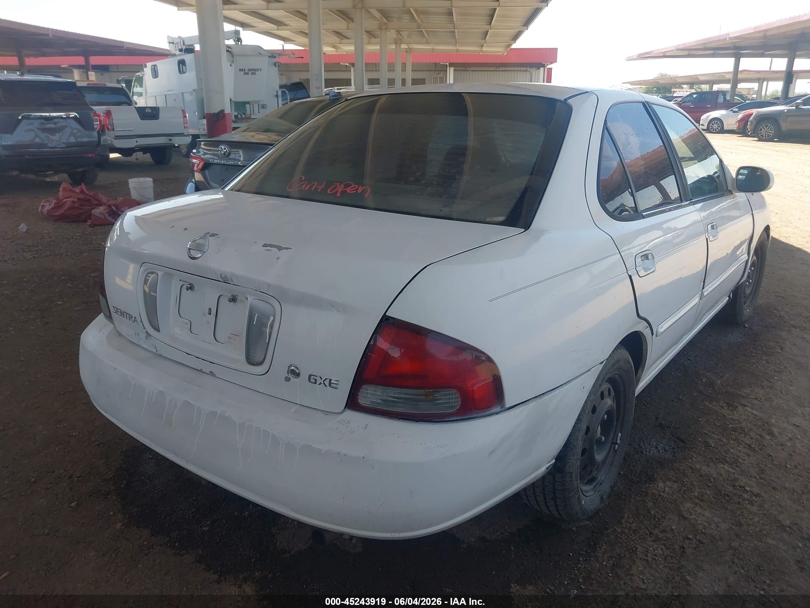 2003 Nissan Sentra Gxe White vin: 3N1CB51D13L787380