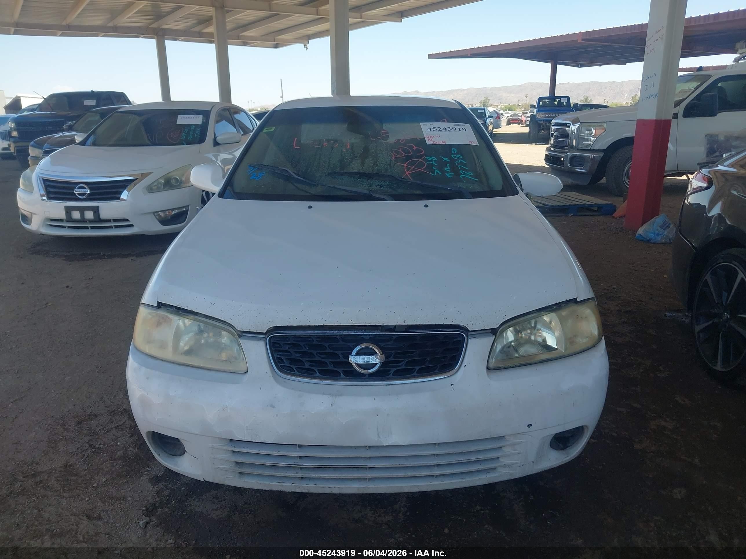 2003 Nissan Sentra Gxe White vin: 3N1CB51D13L787380