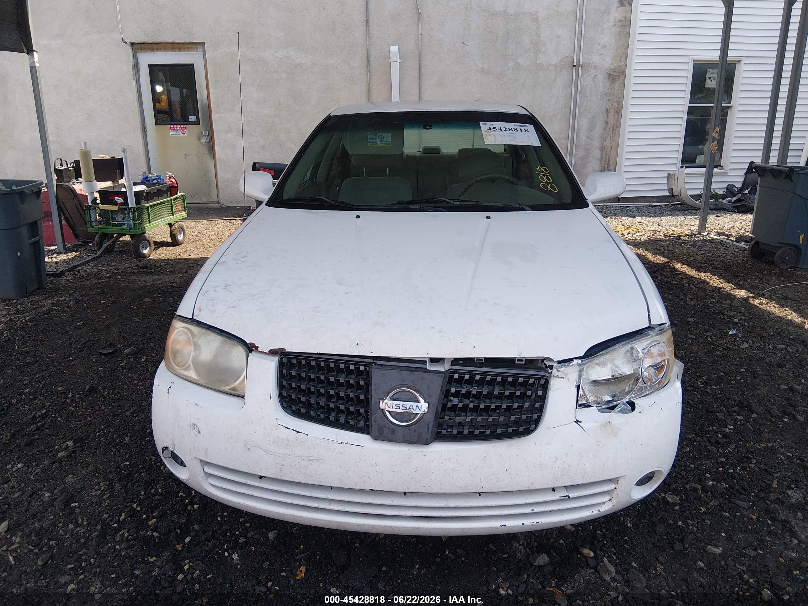 2005 Nissan Sentra 1.8s White vin: 3N1CB51D15L587599