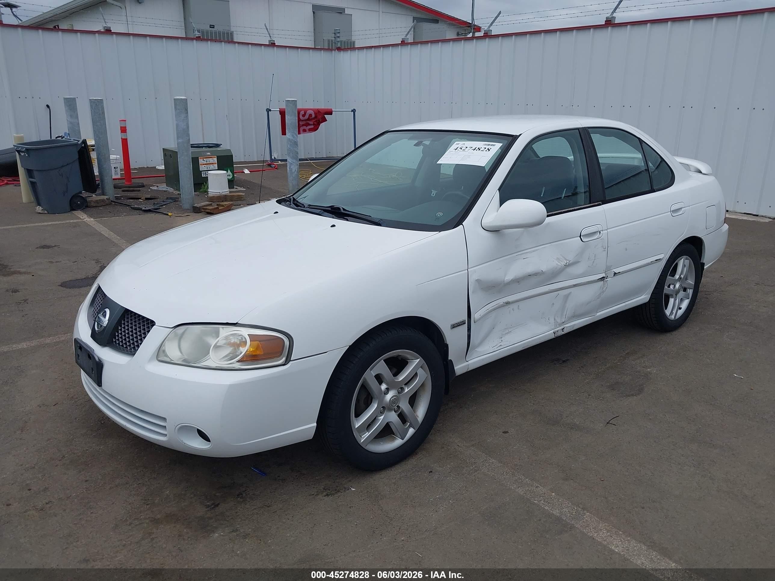 2006 Nissan Sentra 1.8s White vin: 3N1CB51D16L552093