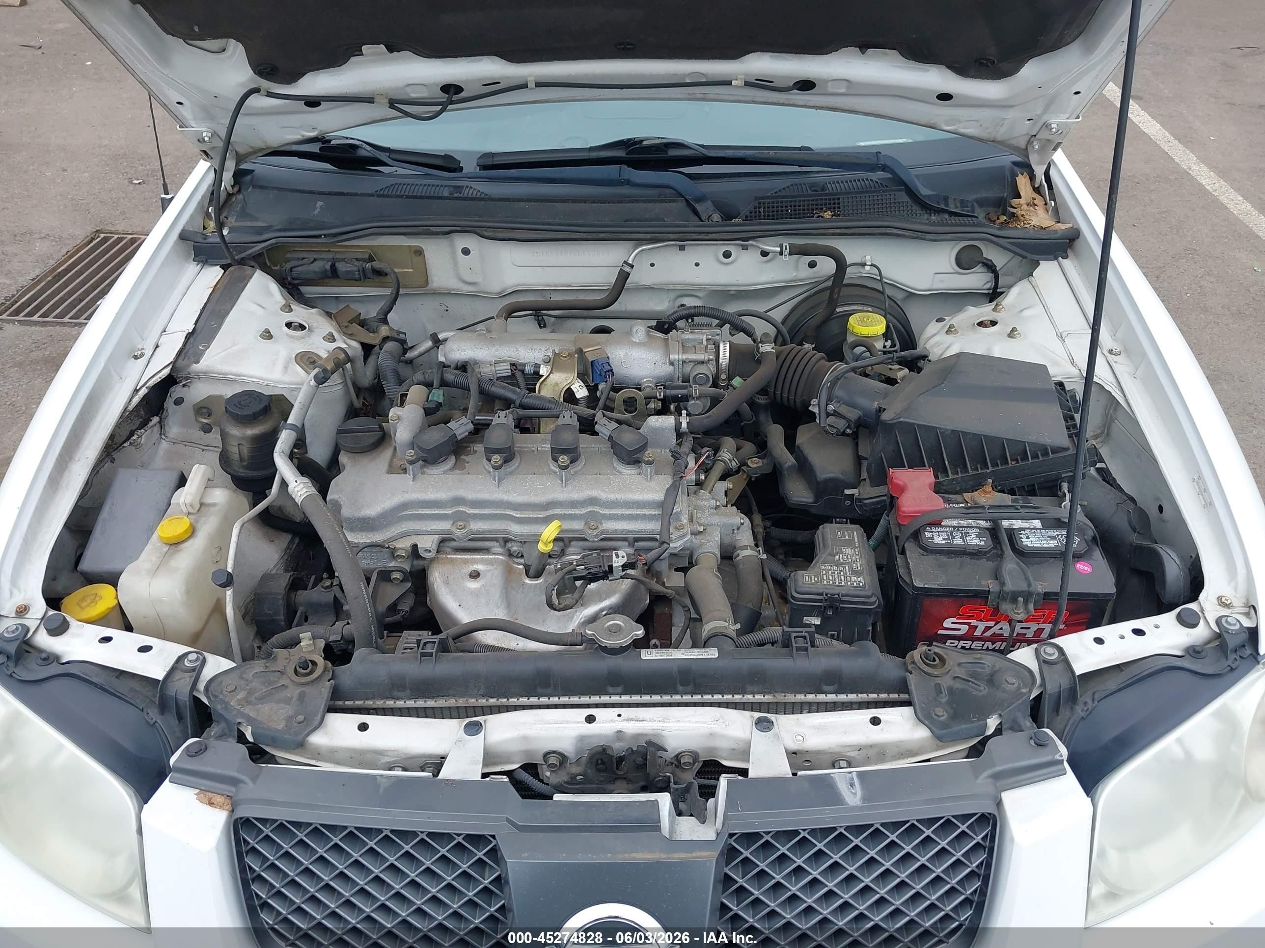 2006 Nissan Sentra 1.8s White vin: 3N1CB51D16L552093