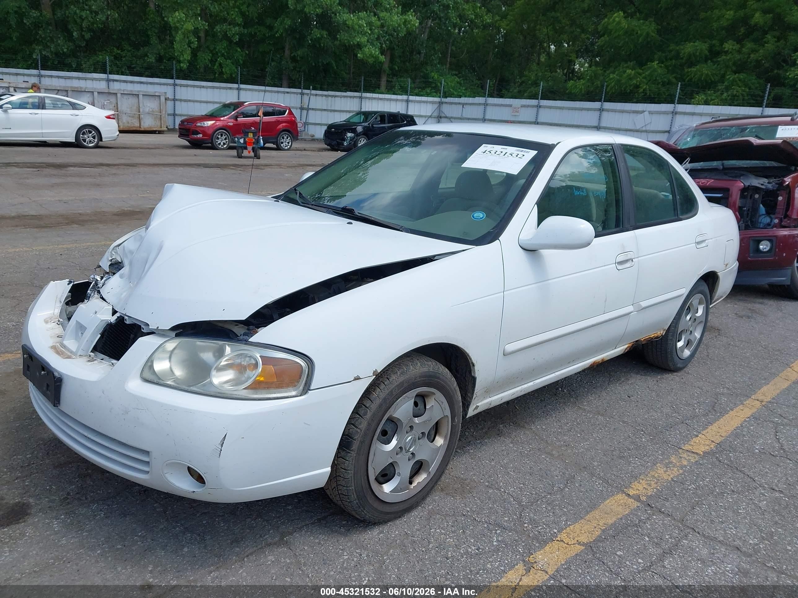 2006 Nissan Sentra 1.8s White vin: 3N1CB51D16L565992