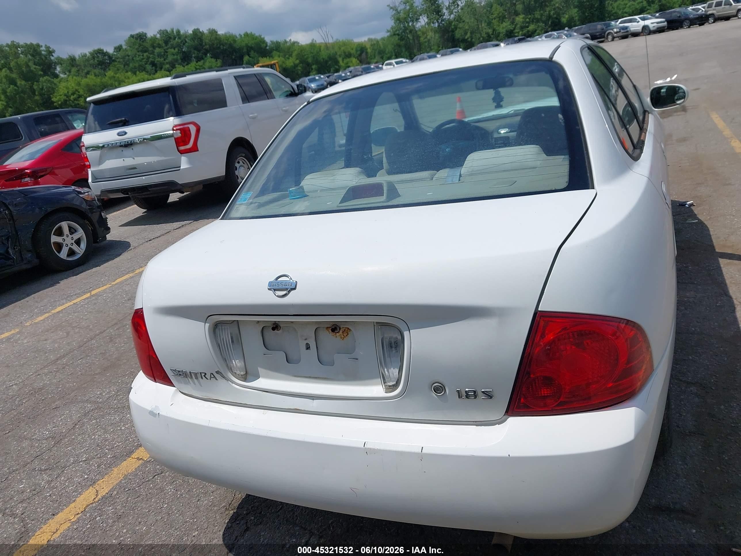 2006 Nissan Sentra 1.8s White vin: 3N1CB51D16L565992