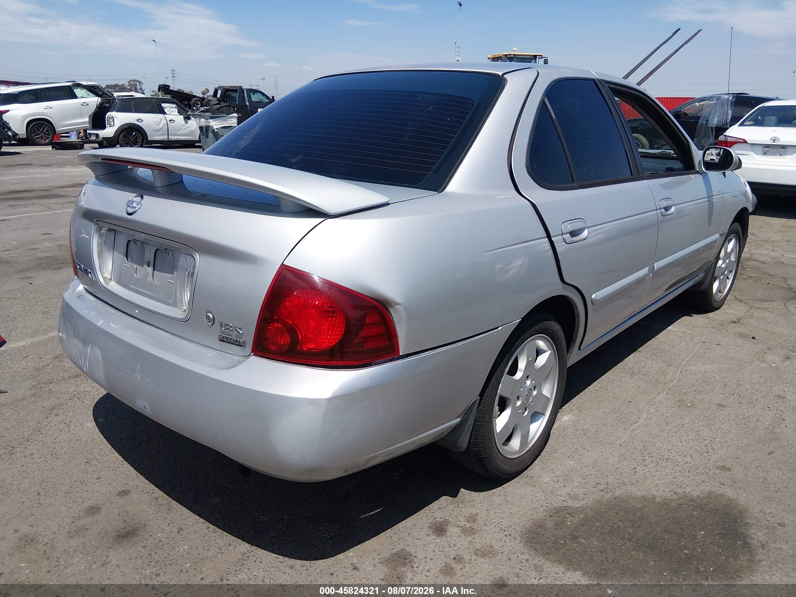 2006 Nissan Sentra 1.8s Silver vin: 3N1CB51D16L573686