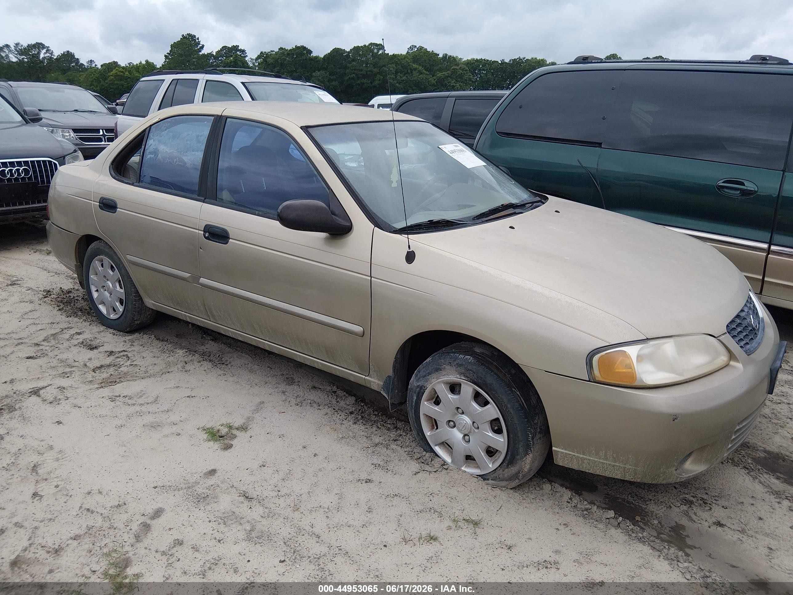 2001 Nissan Sentra Xe Beige vin: 3N1CB51D21L493130