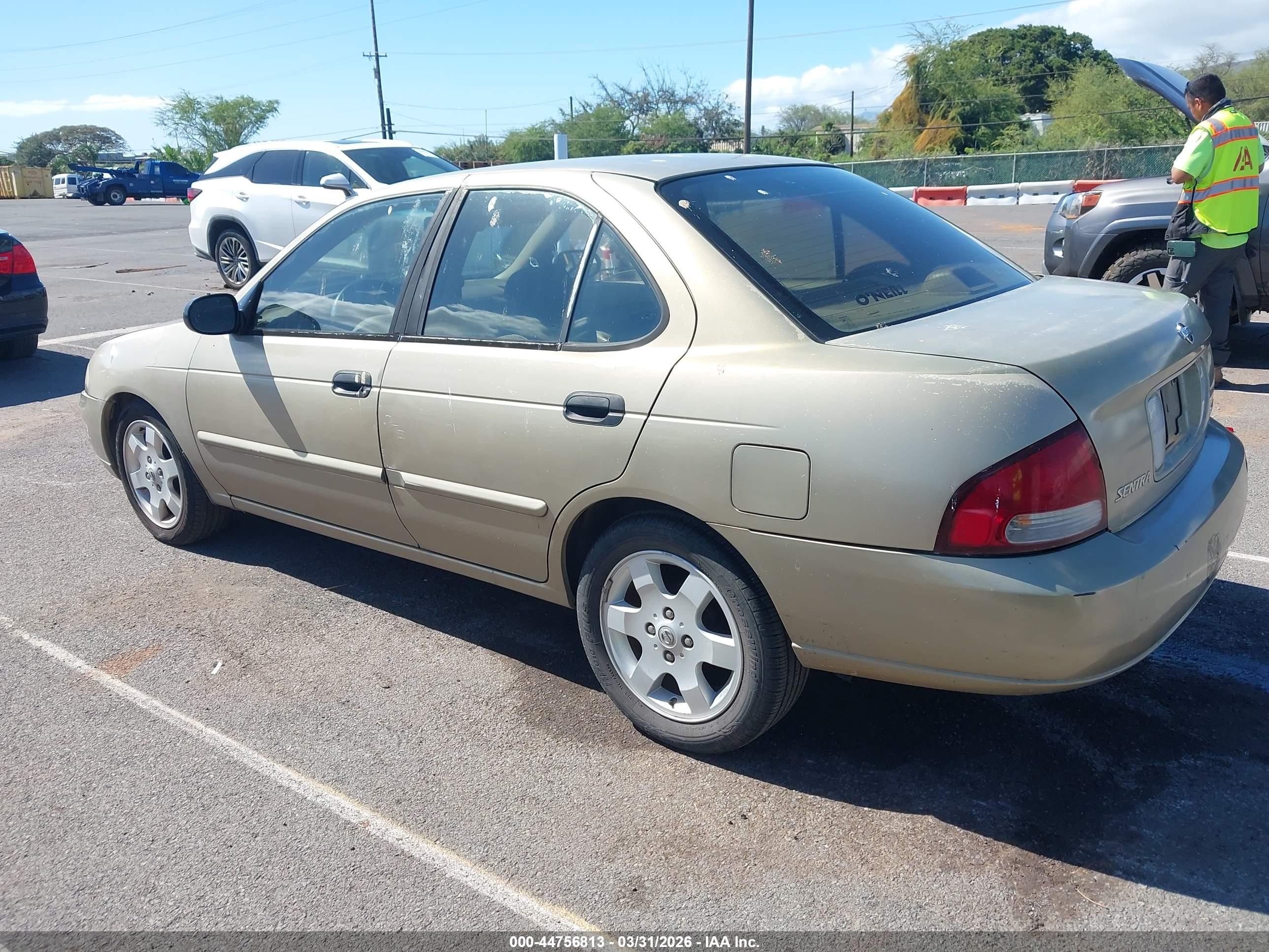 2001 Nissan Sentra Xe Золотой vin: 3N1CB51D21L494715