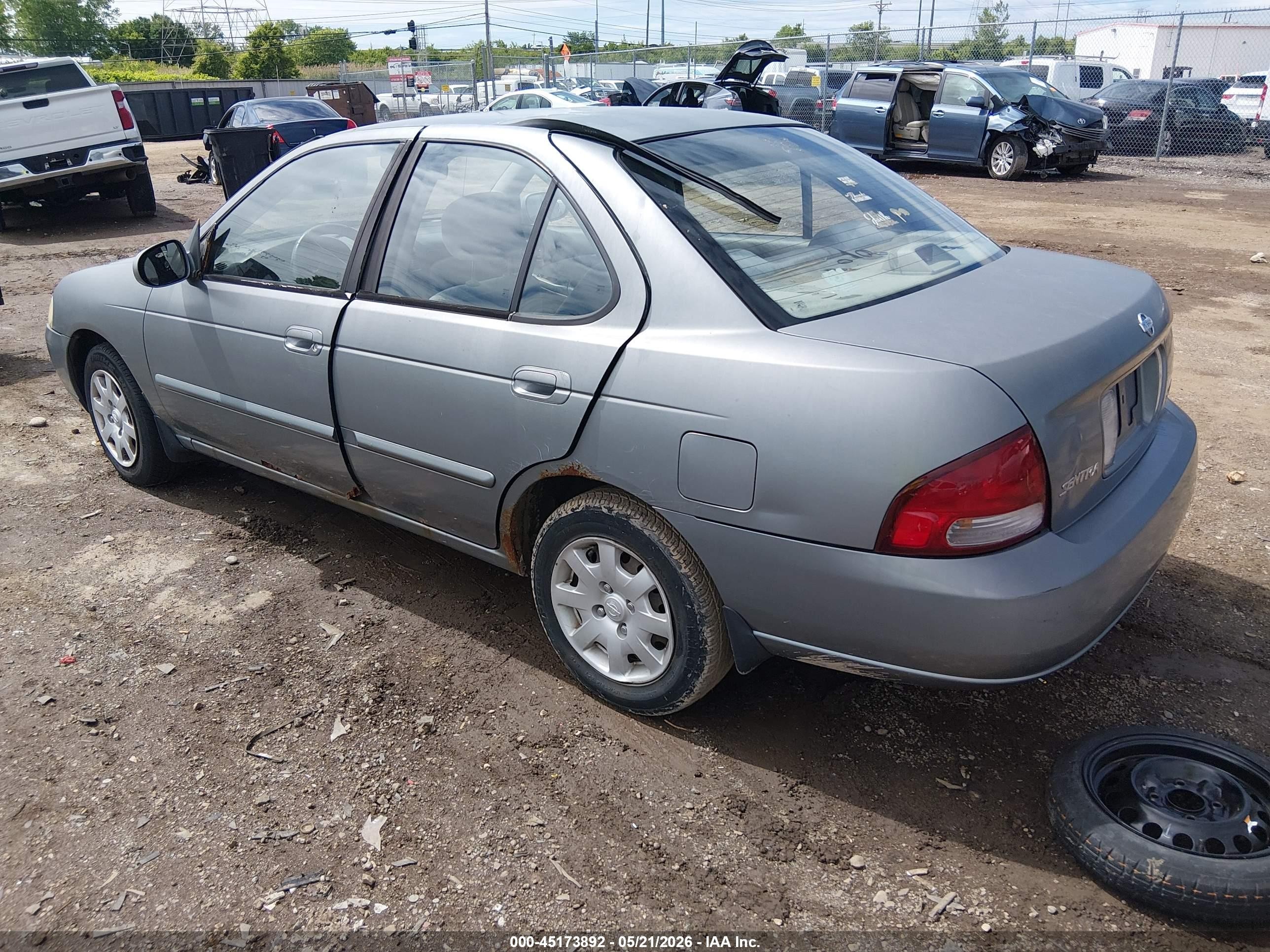 2001 Nissan Sentra Gxe Gray vin: 3N1CB51D21L498134