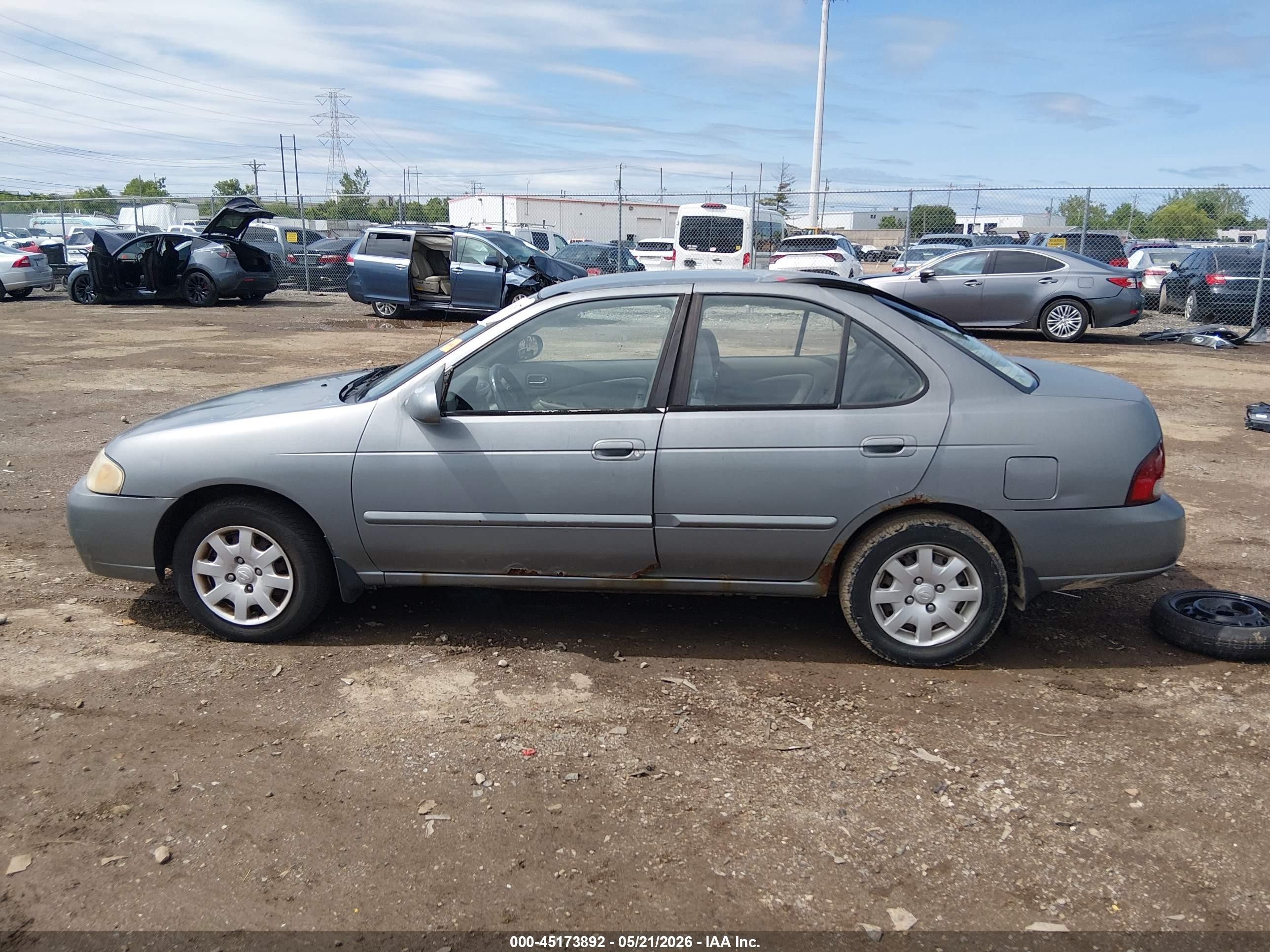 2001 Nissan Sentra Gxe Gray vin: 3N1CB51D21L498134