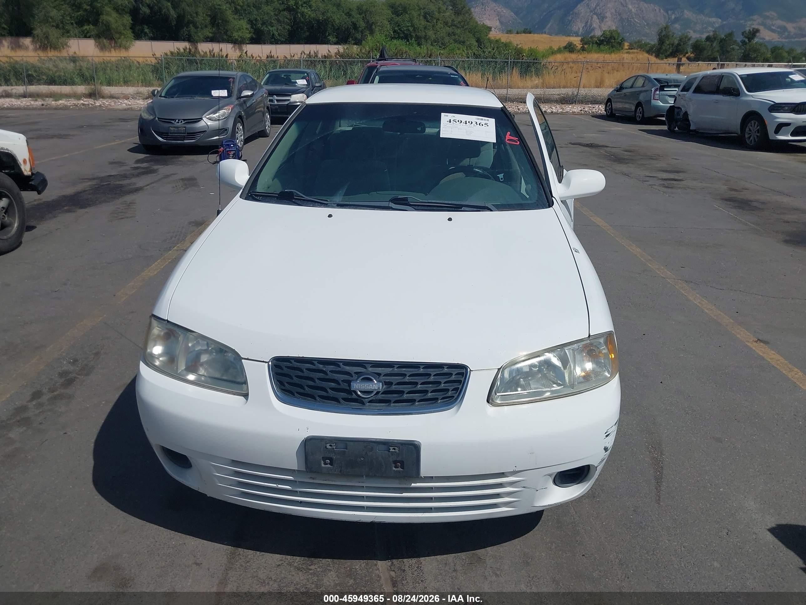 2002 Nissan Sentra Gxe White vin: 3N1CB51D22L602686