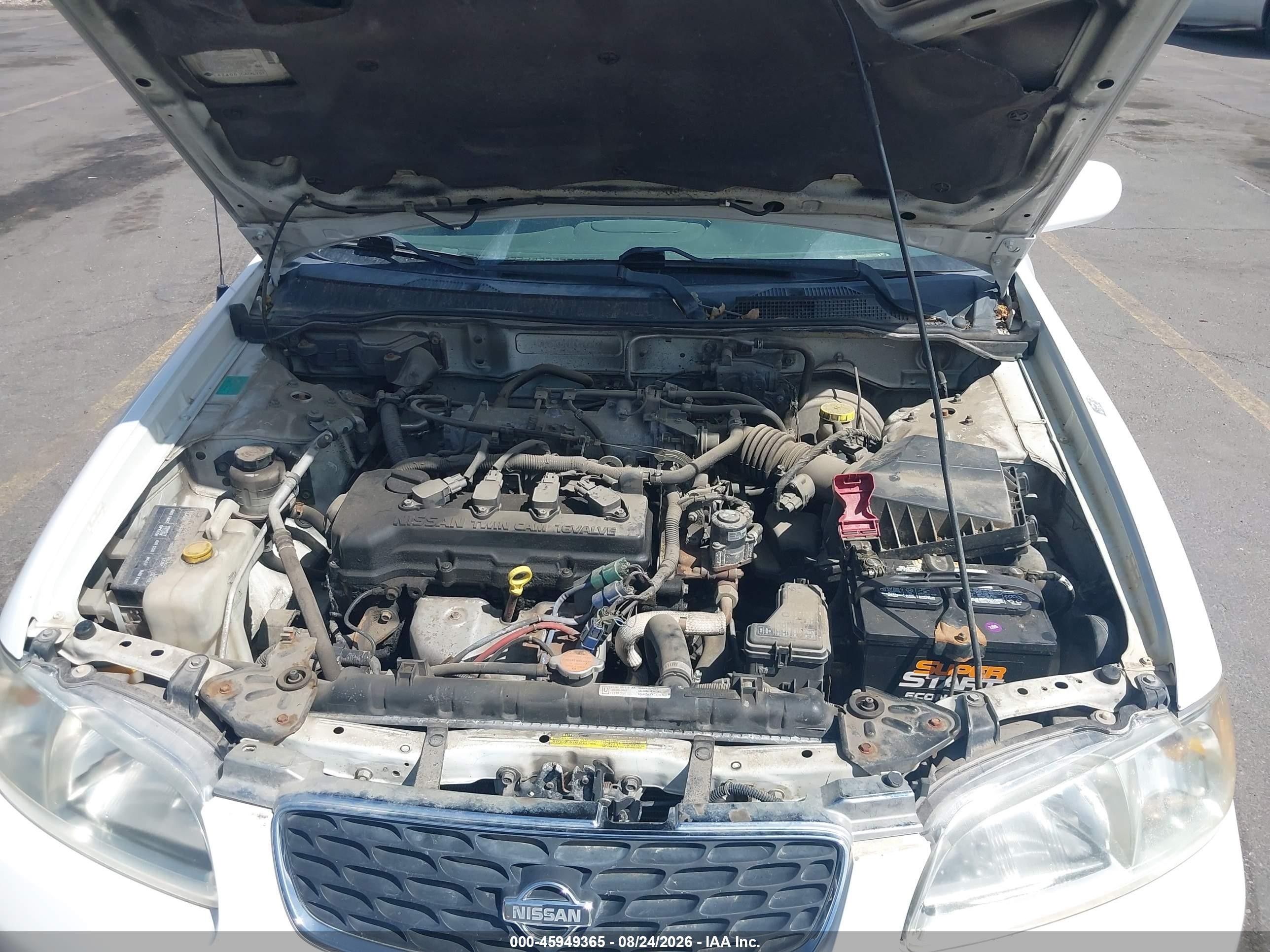 2002 Nissan Sentra Gxe White vin: 3N1CB51D22L602686