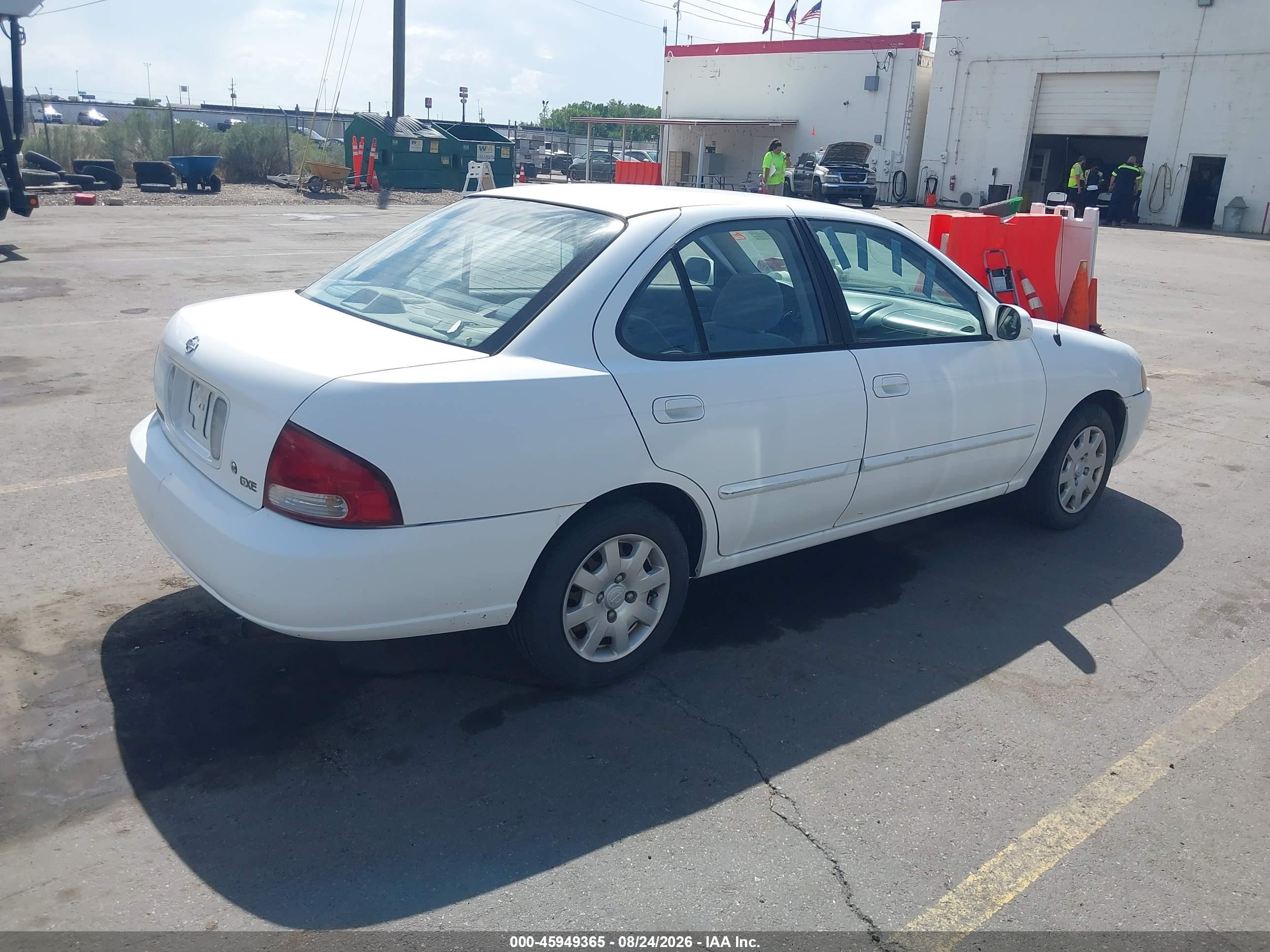 2002 Nissan Sentra Gxe White vin: 3N1CB51D22L602686