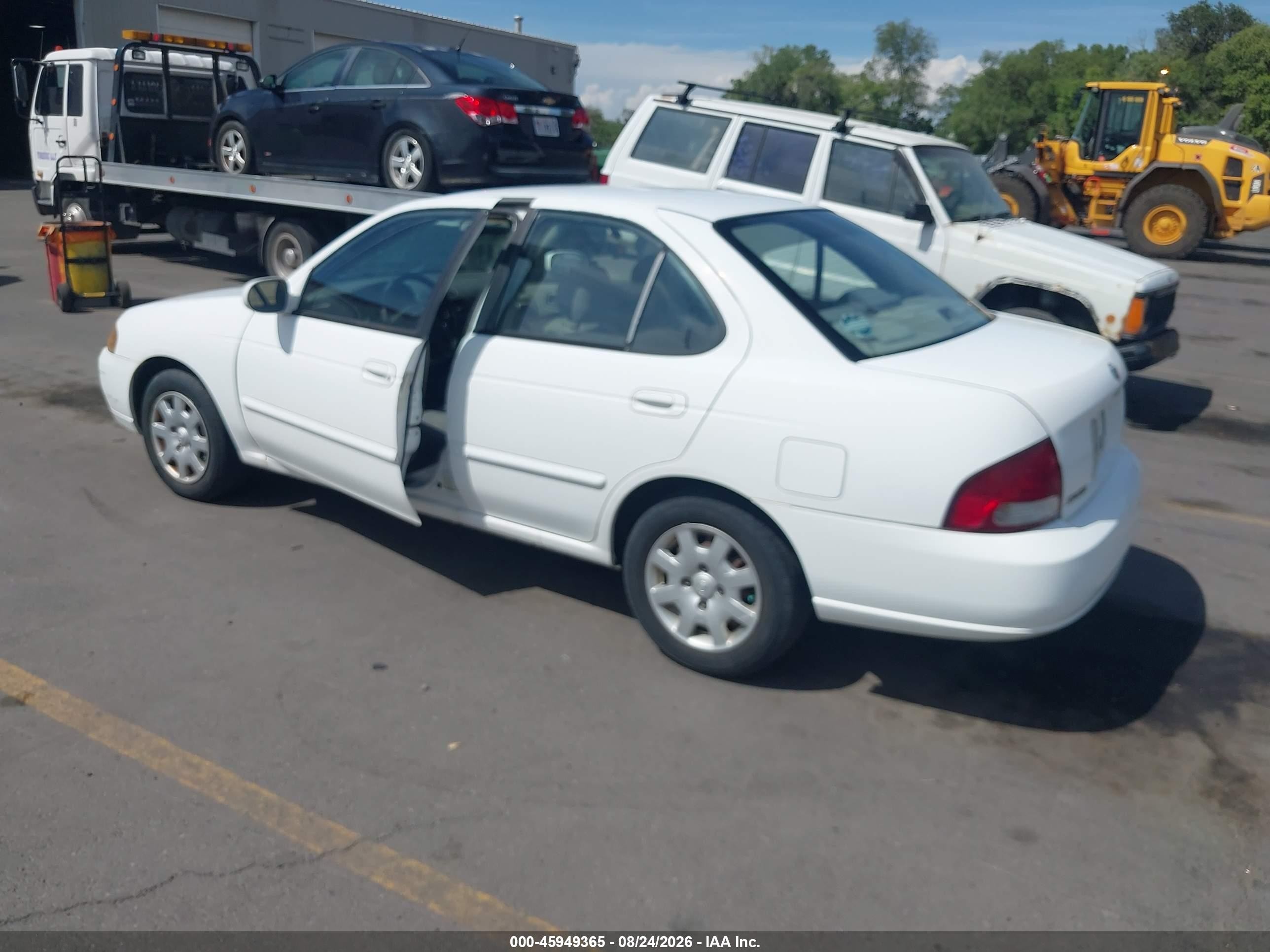 2002 Nissan Sentra Gxe White vin: 3N1CB51D22L602686