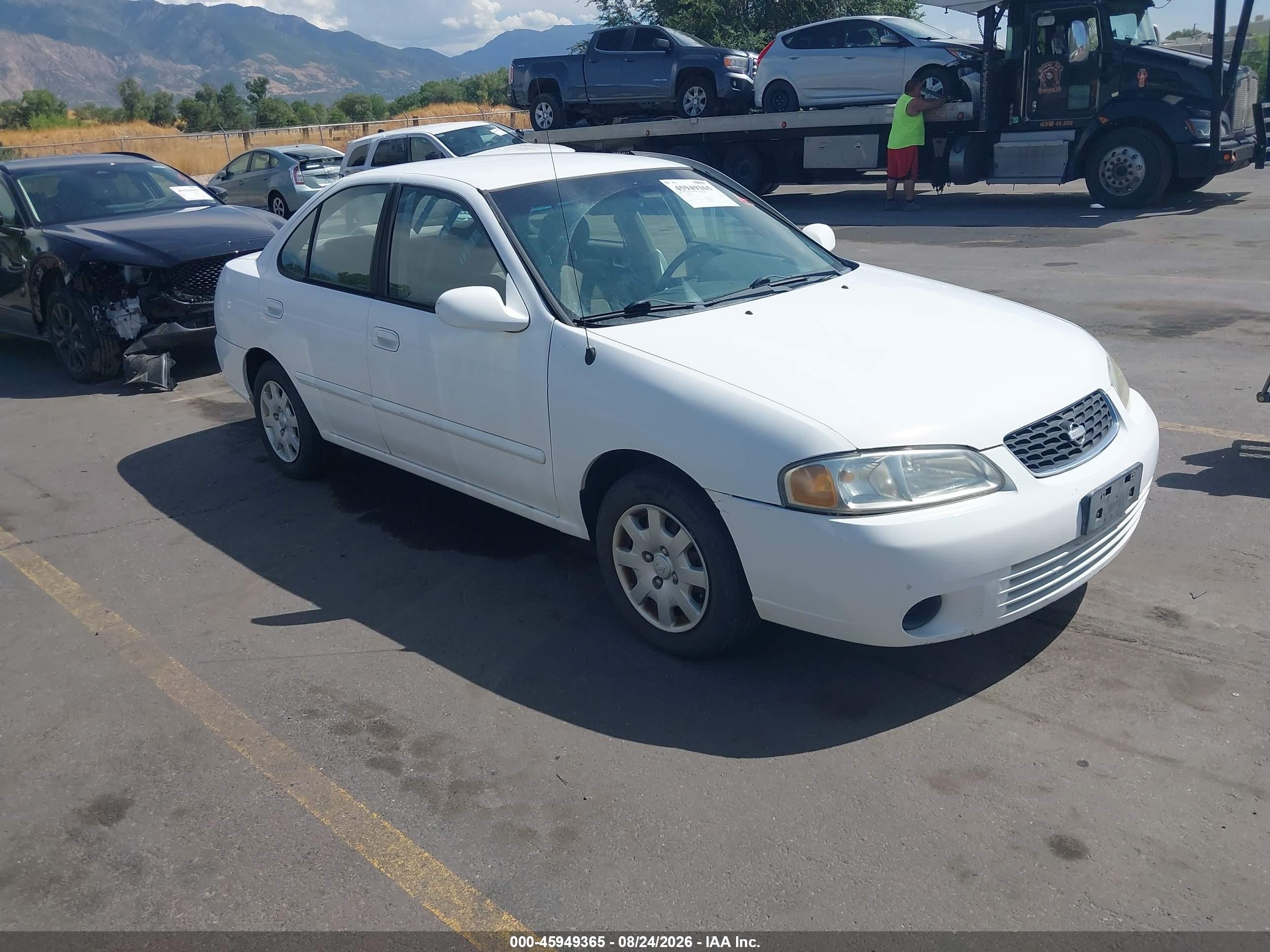 2002 Nissan Sentra Gxe White vin: 3N1CB51D22L602686